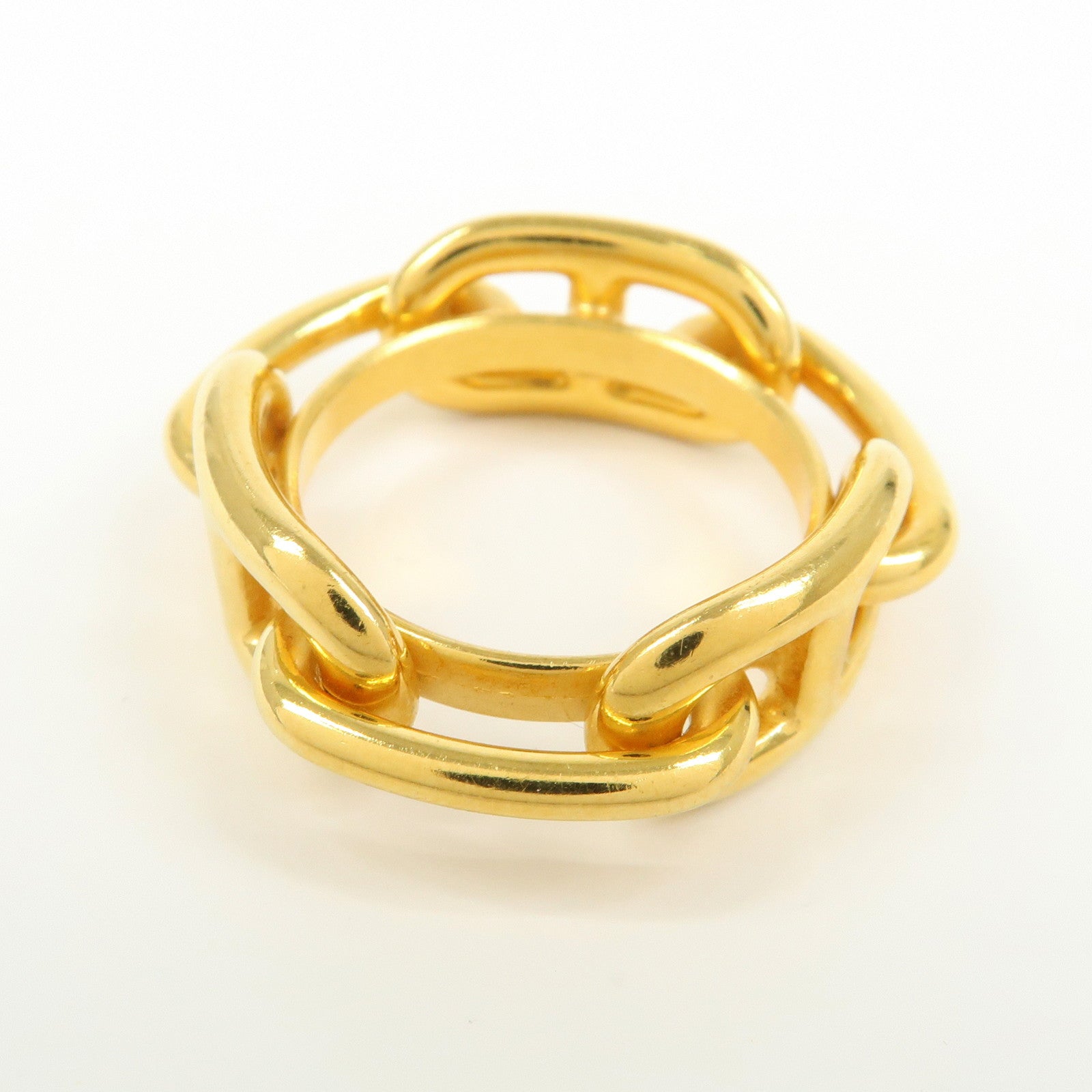 HERMES Chaine d’Ancre Metal Scarf Ring Gold