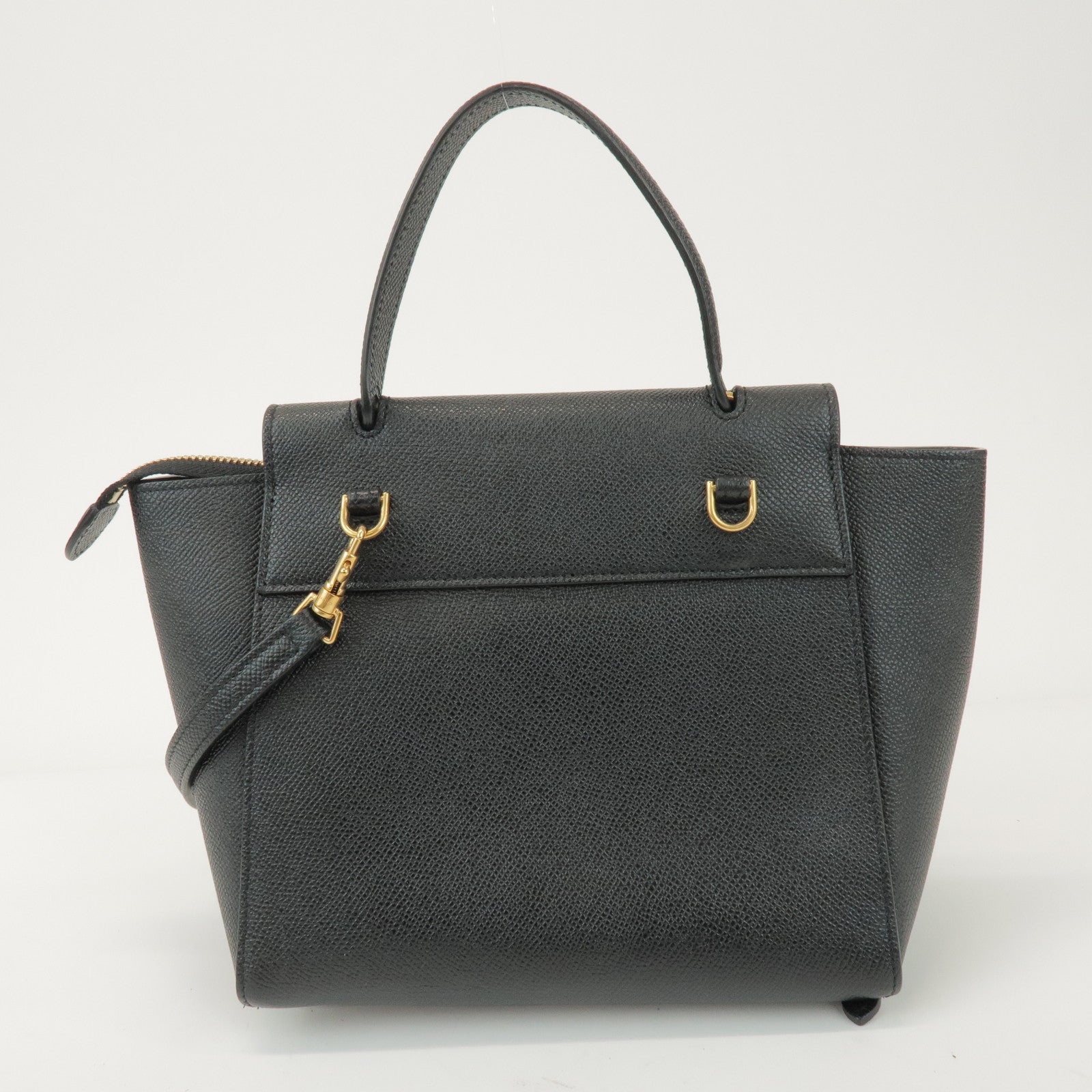 CELINE Belt Bag Leather 2WAY Bag Shoulder Bag Hand Bag Black