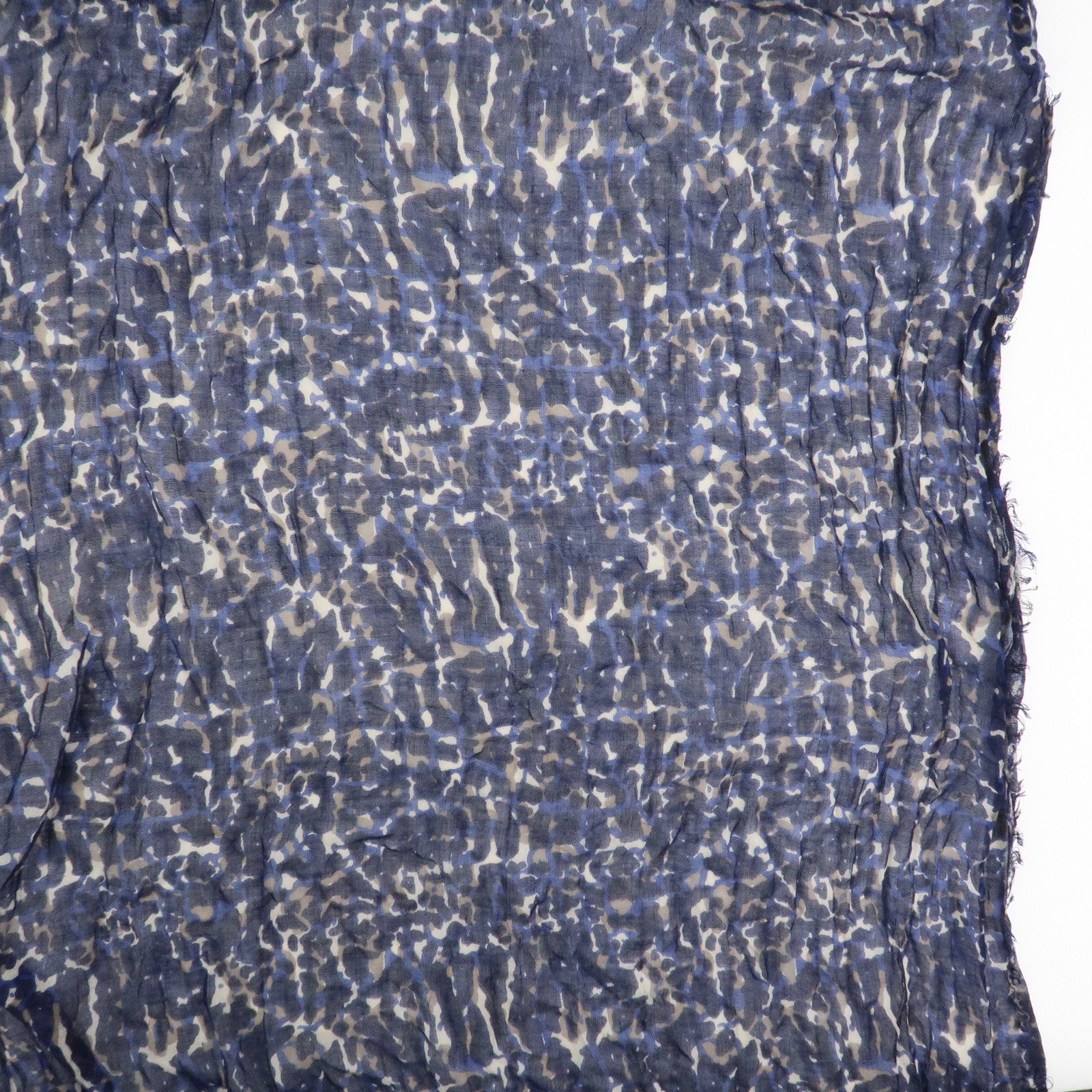 Louis Vuitton Etole Lizard Cashmere Silk Scarf Shawl Blue M74962