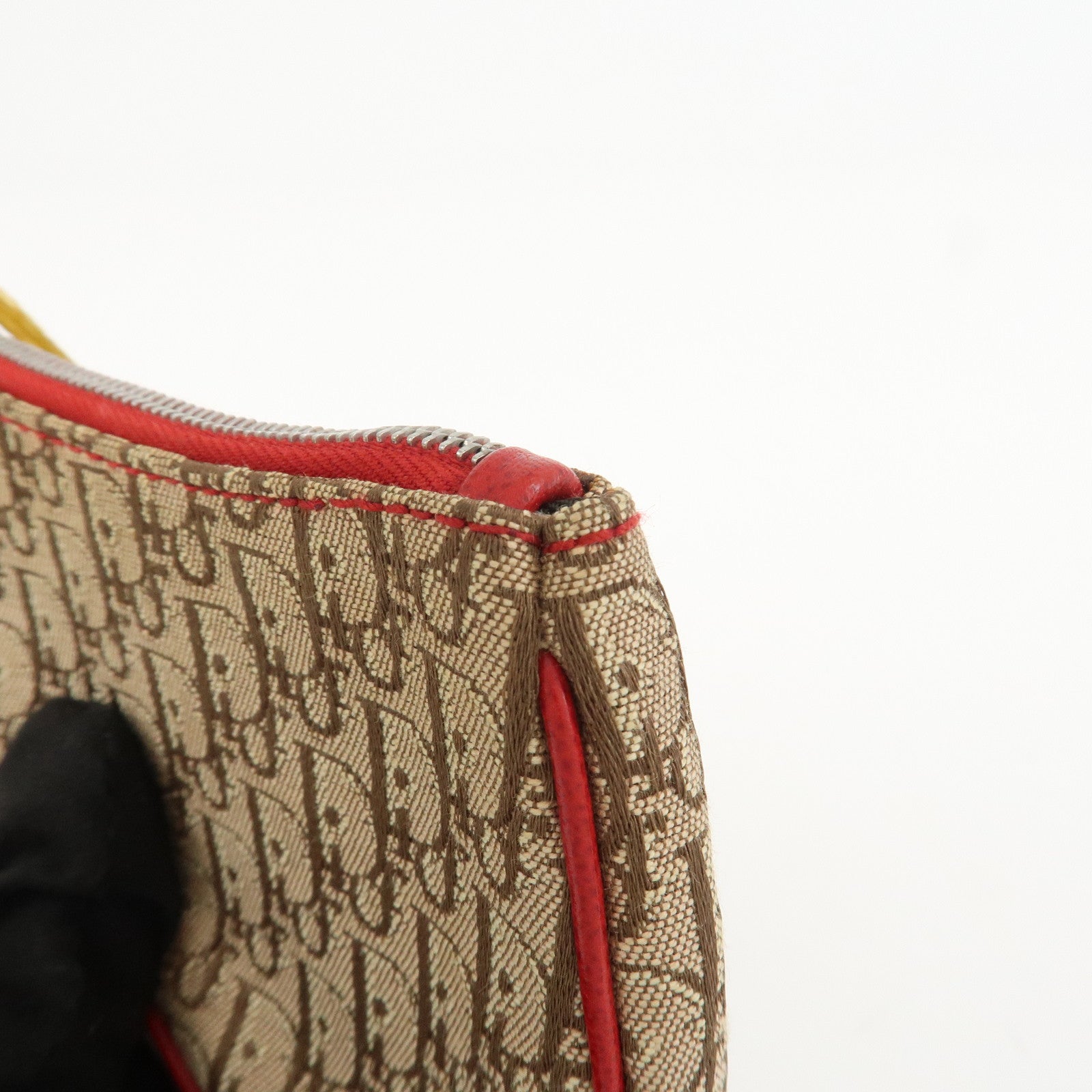 Christian Dior Rasta Trotter Canvas Leather Saddle Coin Case Brown