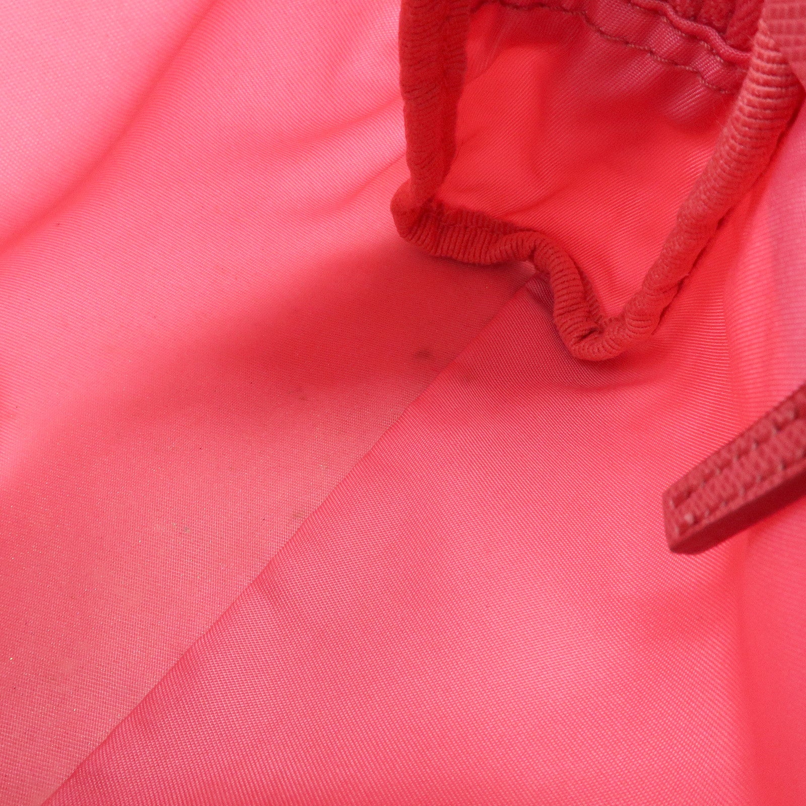 PRADA Triangle Logo Nylon Leather Cosmetic Pouch Pink 1NA021