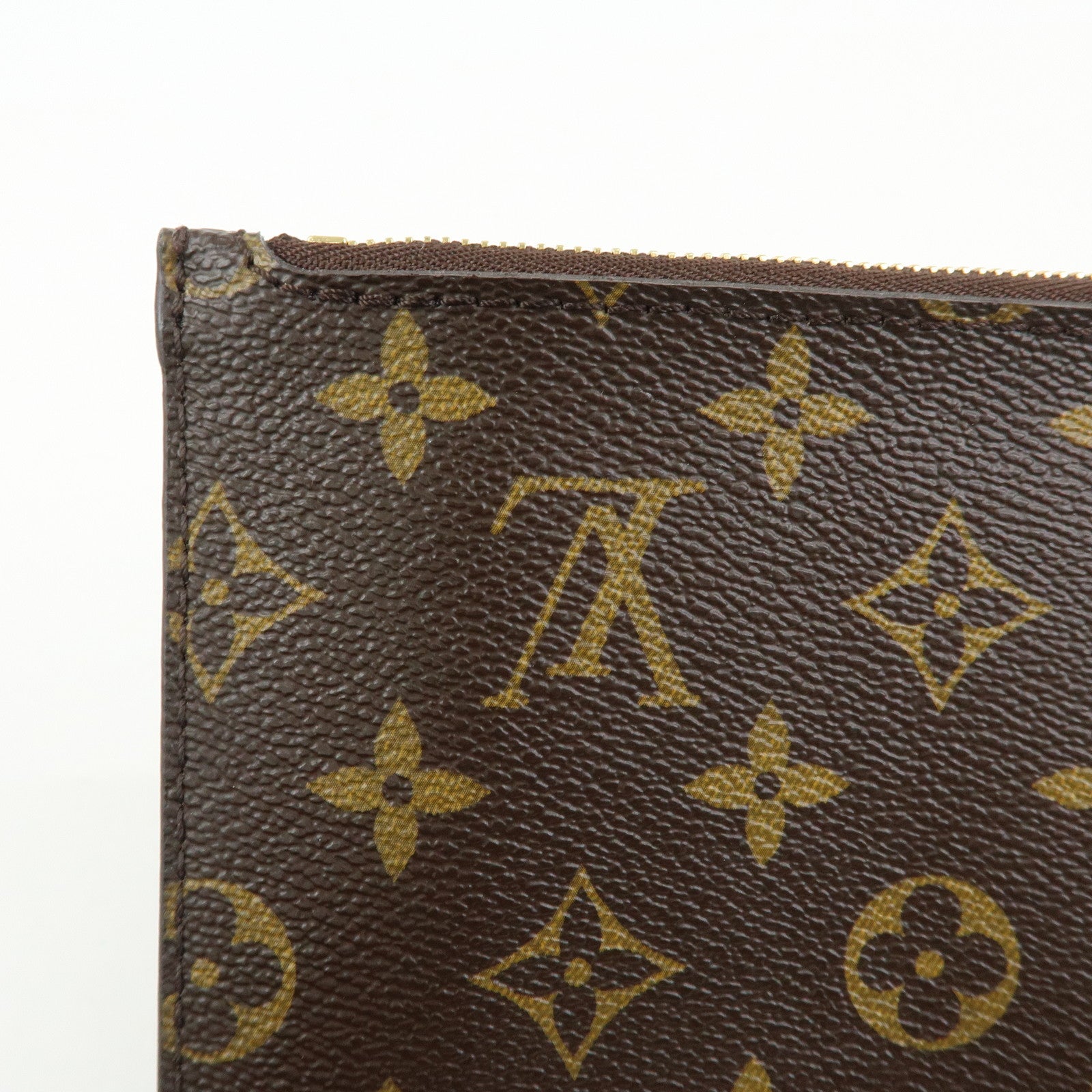Louis Vuitton Monogram Pouch for Neverfull MM Tote Bag Brown