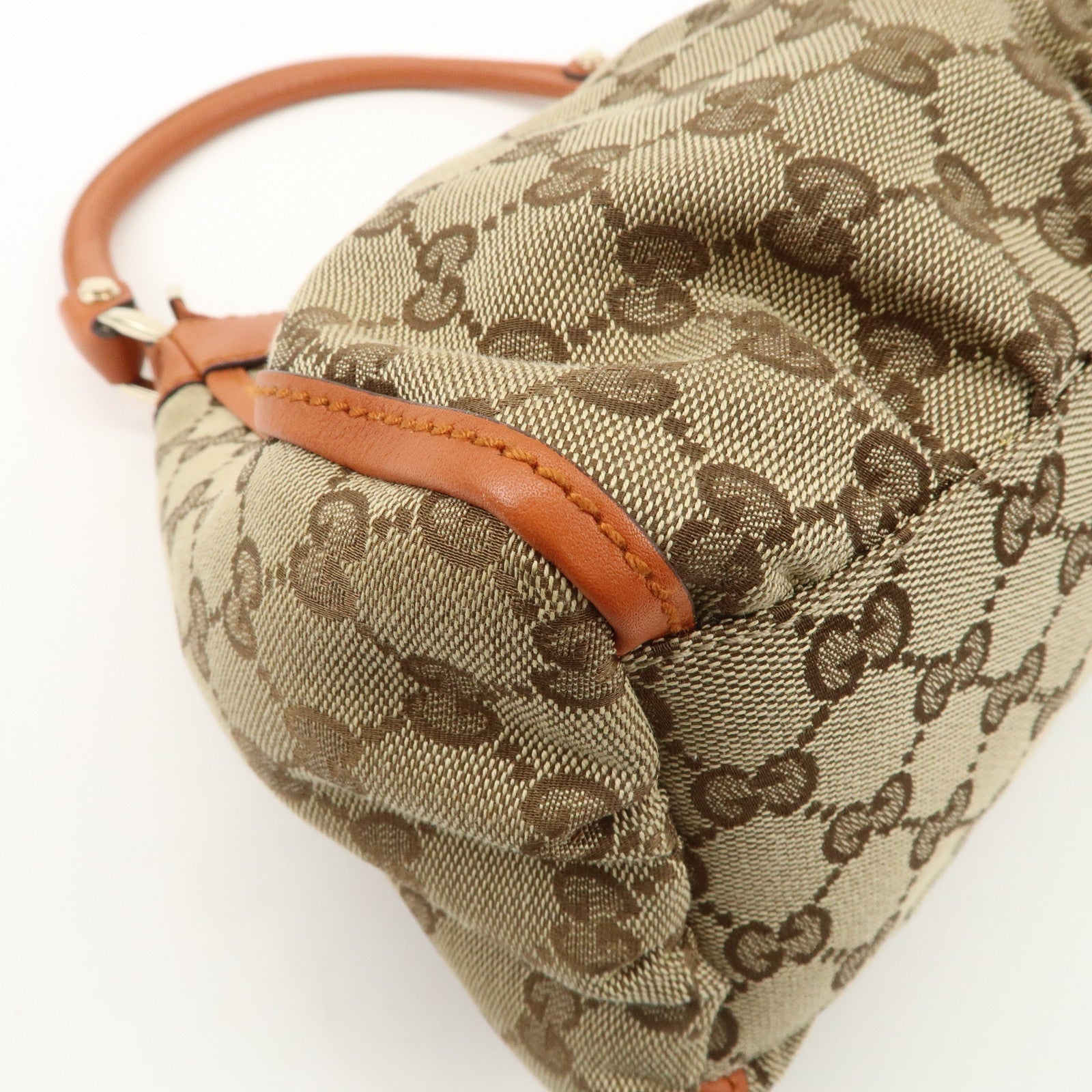 GUCCI Abbey GG Canvas Leather Shoulder Bag Hand Bag Beige 190525