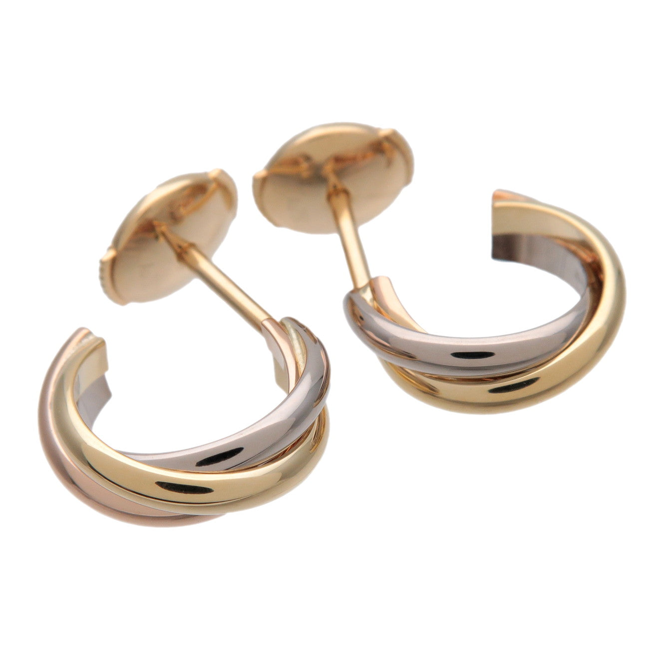 Cartier Trinity Earrings K18 750 White Gold Rose Gold Yellow Gold