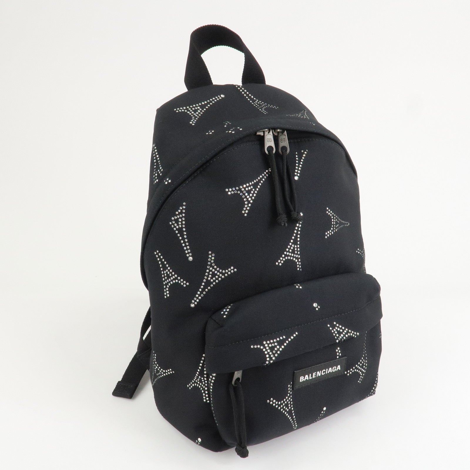 BALENCIAGA Explore Nylon Backpack Eiffel Tower Black 558163