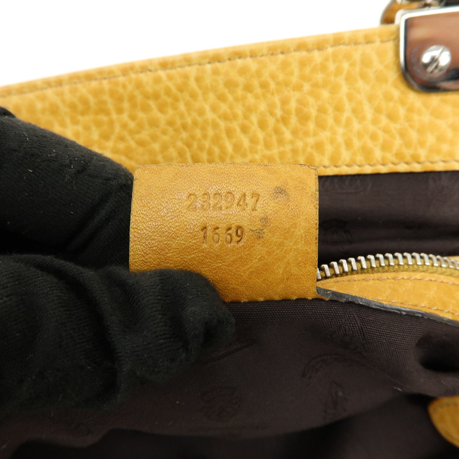 GUCCI Bamboo GG Canvas Leather Tote Bag Beige Yellow 232947