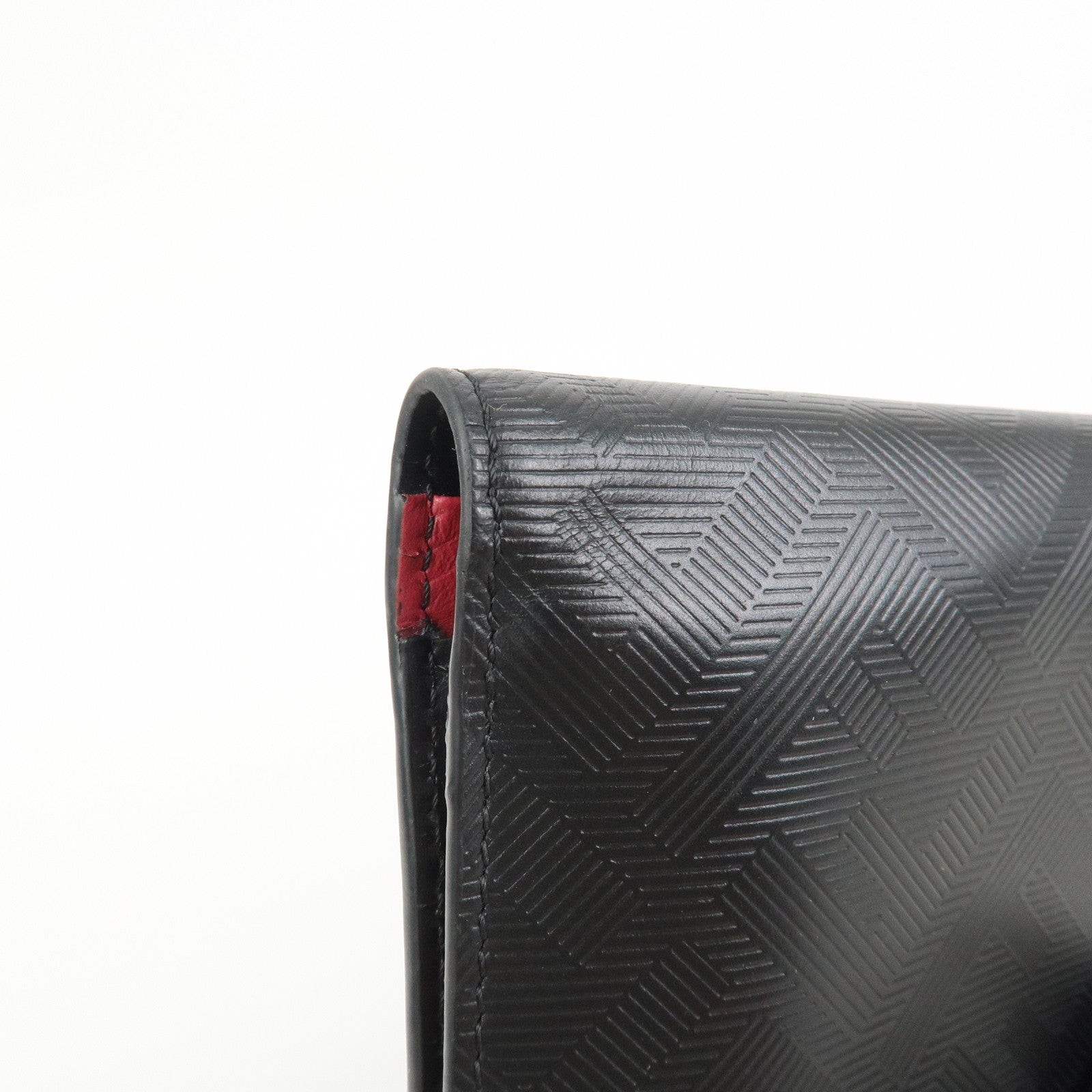 FENDI Shadow Leather Flap Long Wallet Black 7M0355