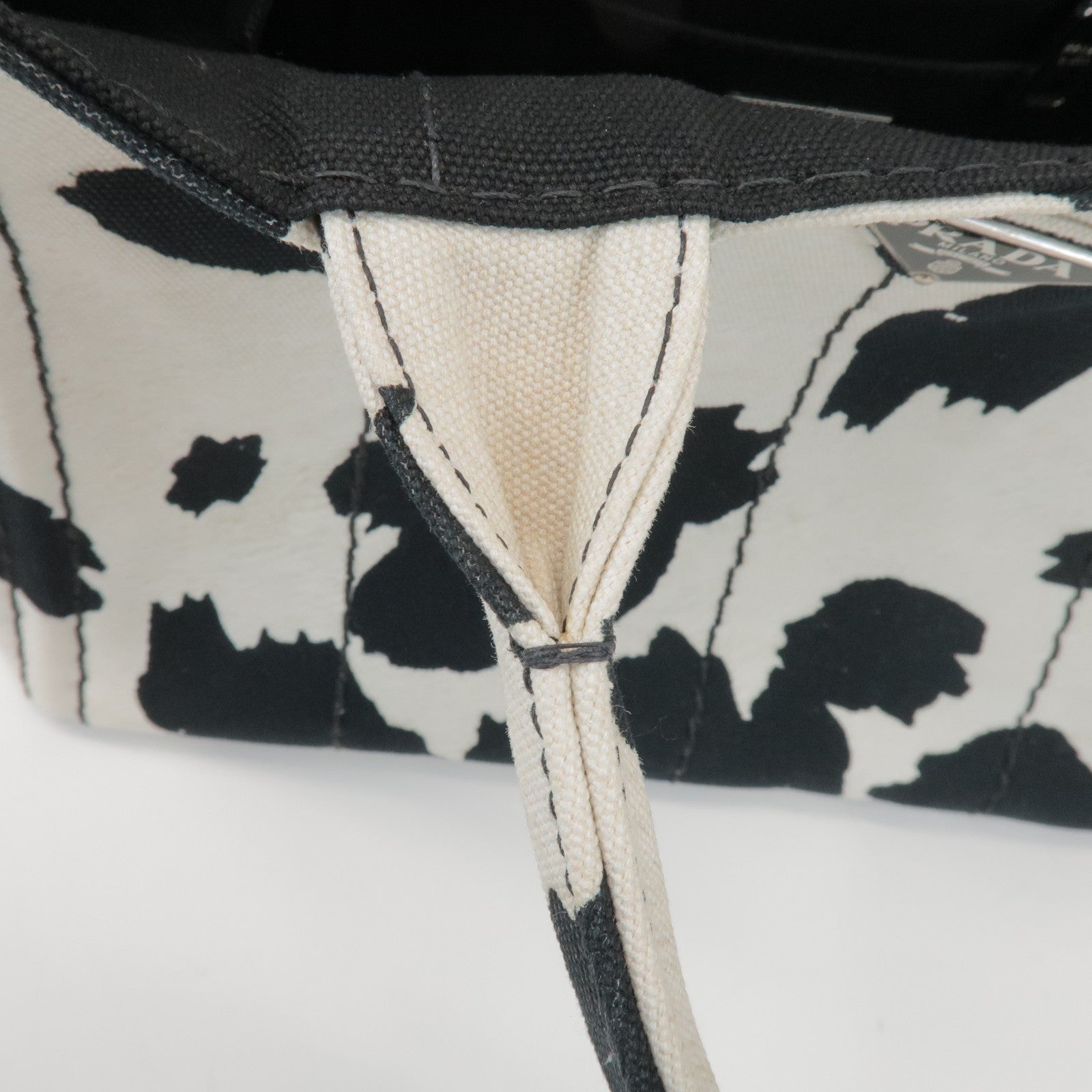 PRADA Triangle Logo Canapa Mini Canvas 2Way Bag Hand Bag 1BG439