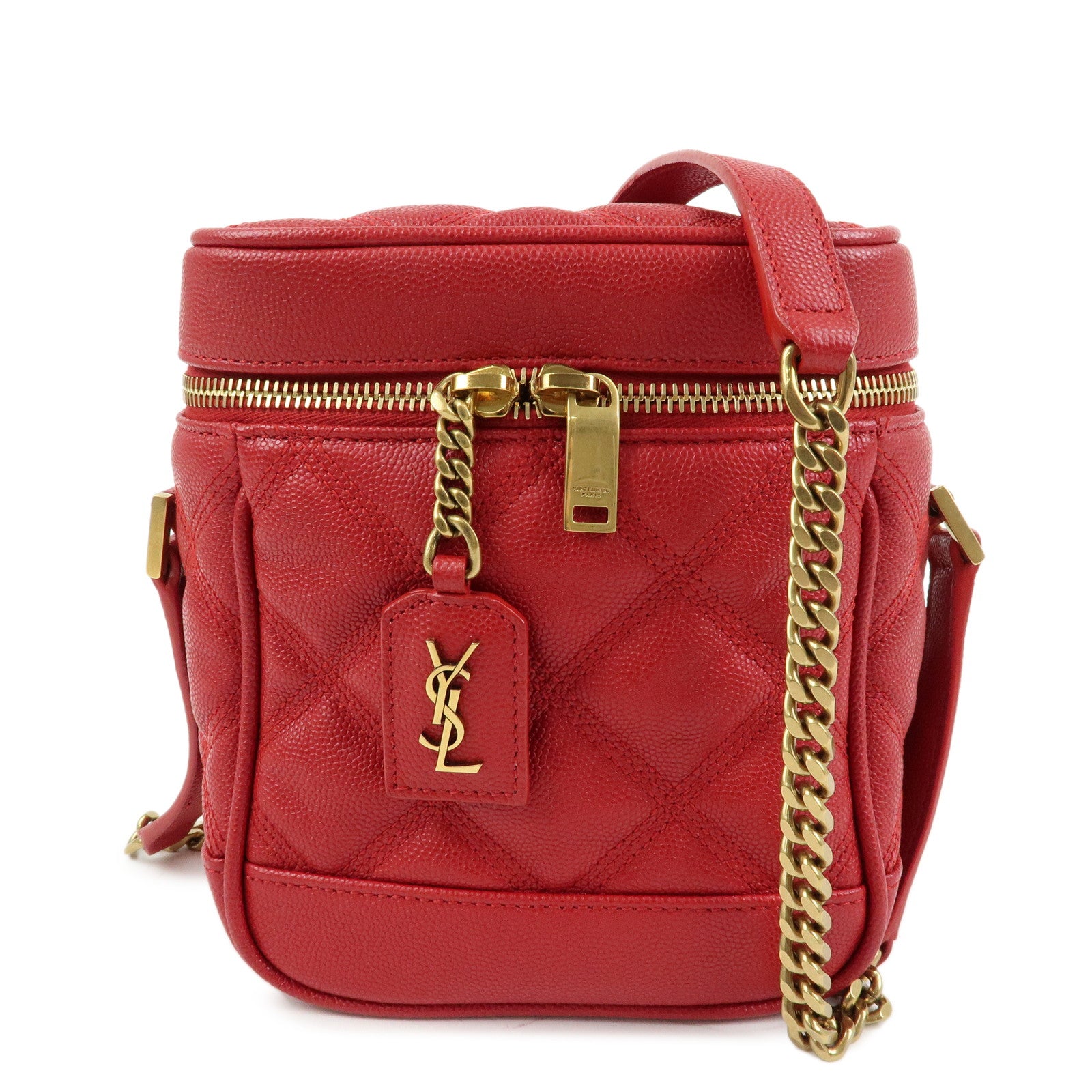 SAINT LAURENT PARIS Cassandra Embossed Leather Vanity Bag 649779