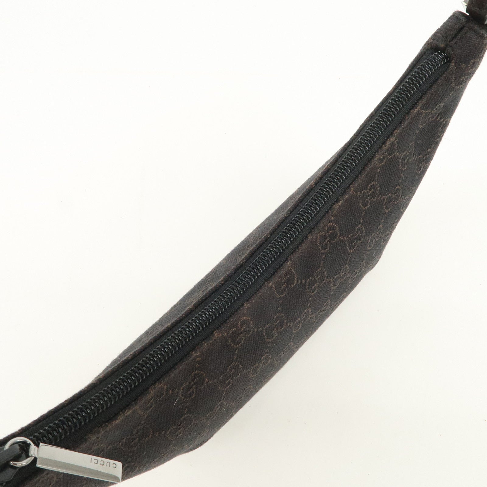 GUCCI GG Canvas Leather Hand Bag Shoulder Bag Black 32160