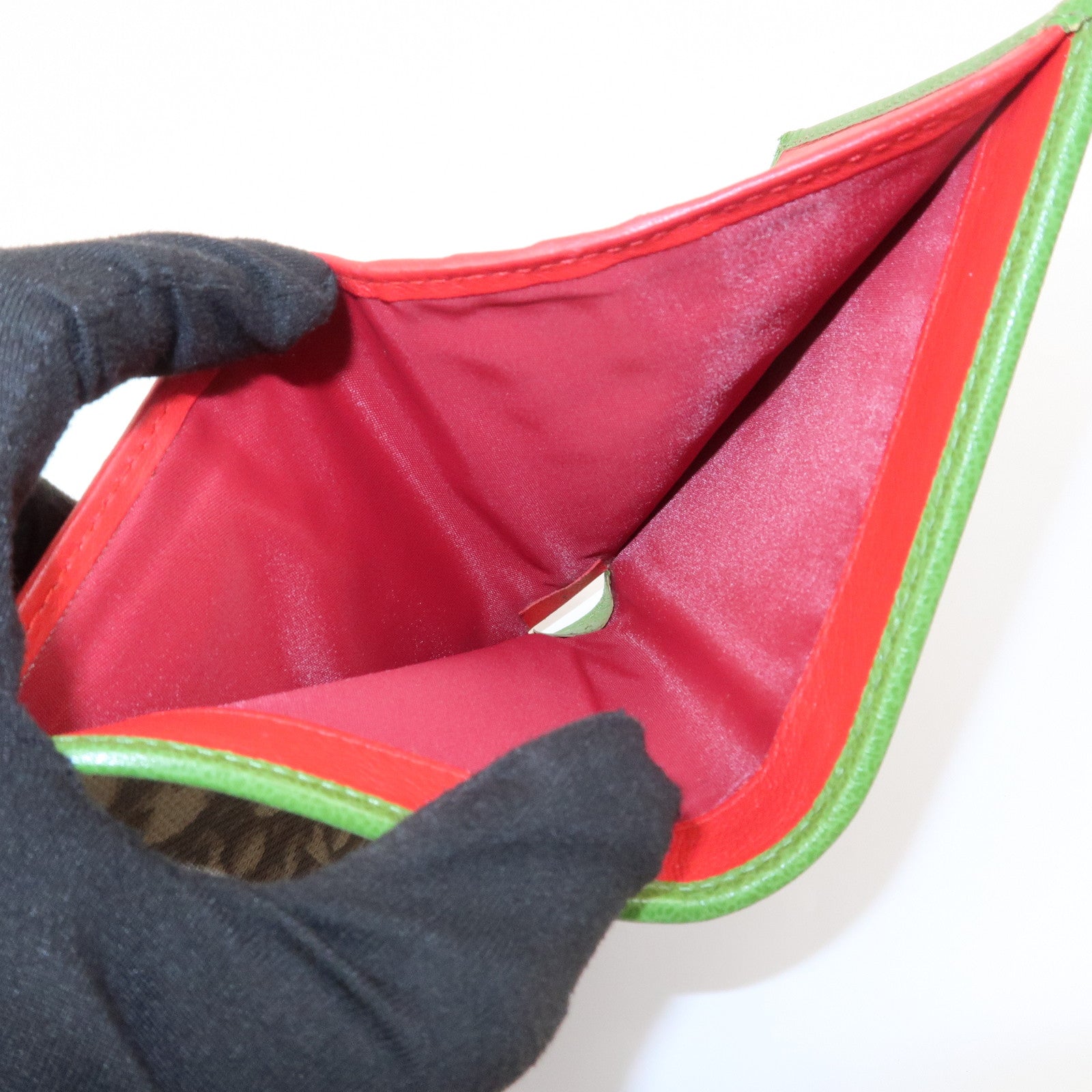 Christian Dior Rasta Trotter PVC Leather Compact Wallet Brown Green