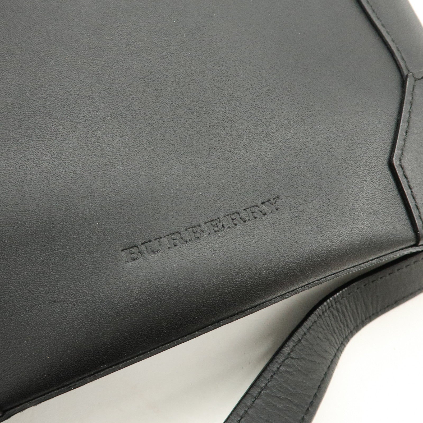 BURBERRY Logo Leather Shoulder Bag Crossbody Bag Black