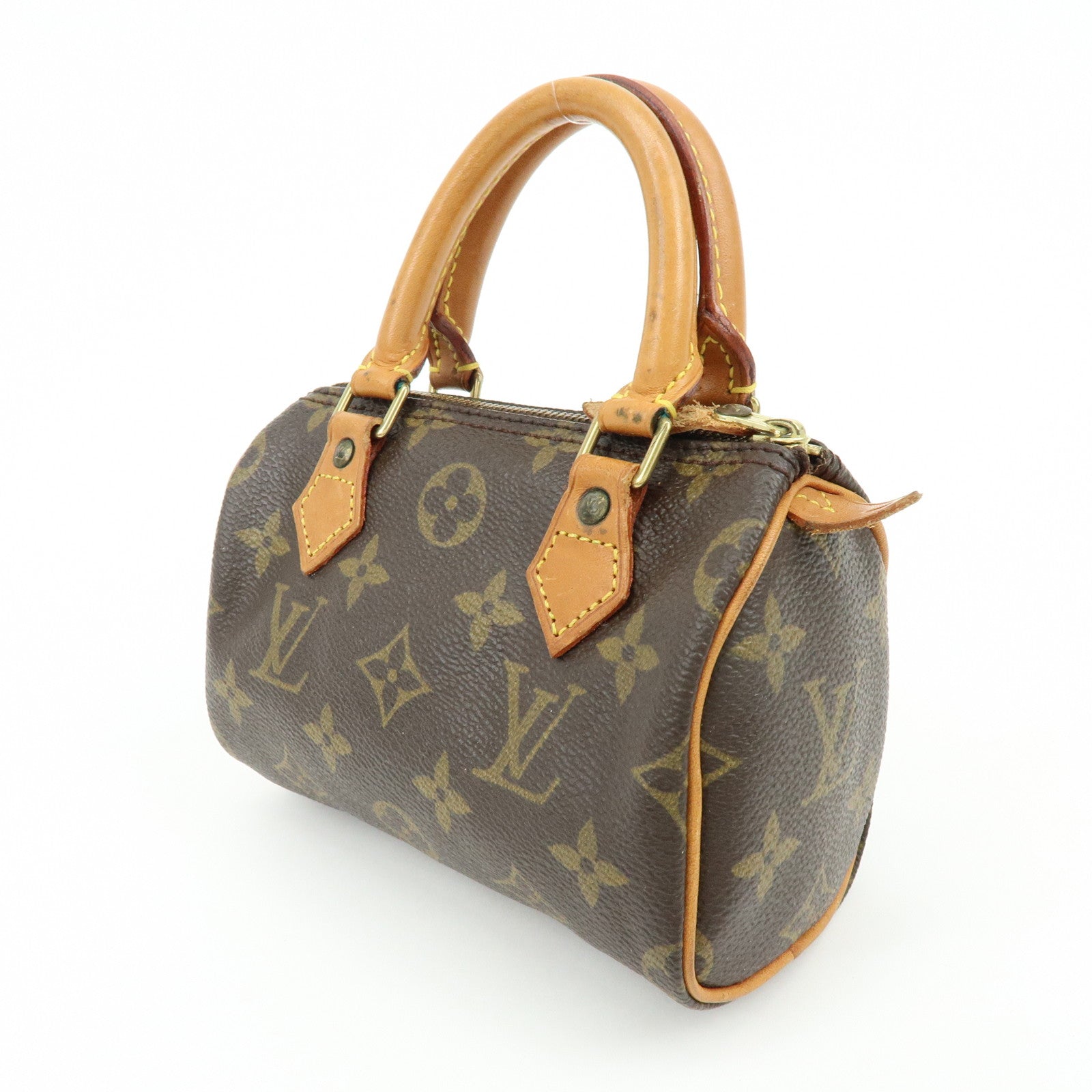 Louis Vuitton Monogram Mini Speedy Hand Bag & Strap Brown M41534