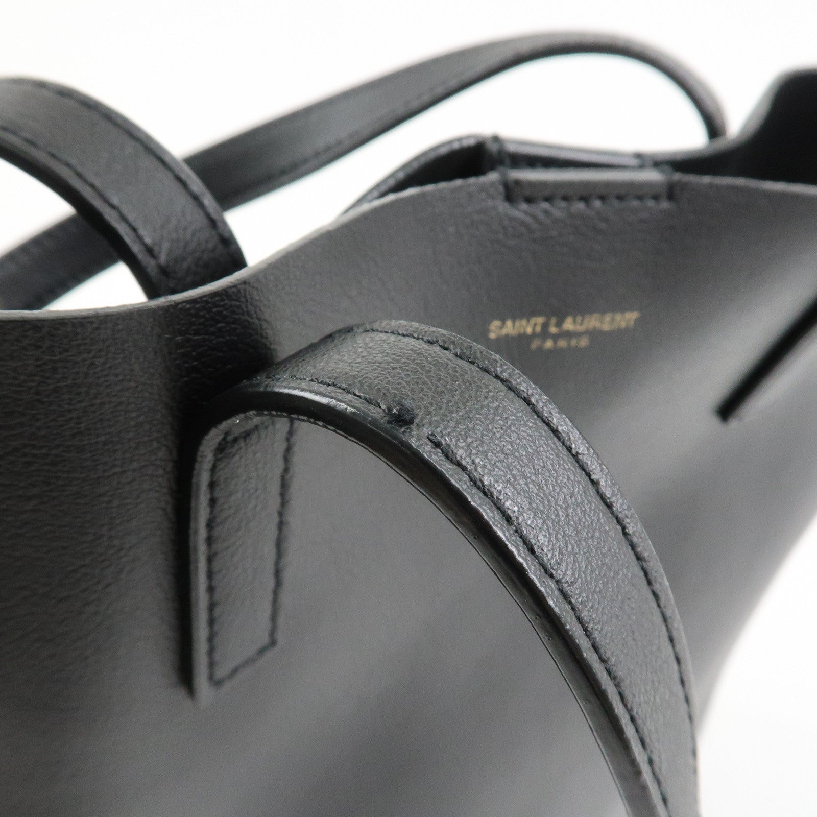 SAINT LAURENT PARIS Leather Toy Shopping Bag 2Way Bag Black 600306