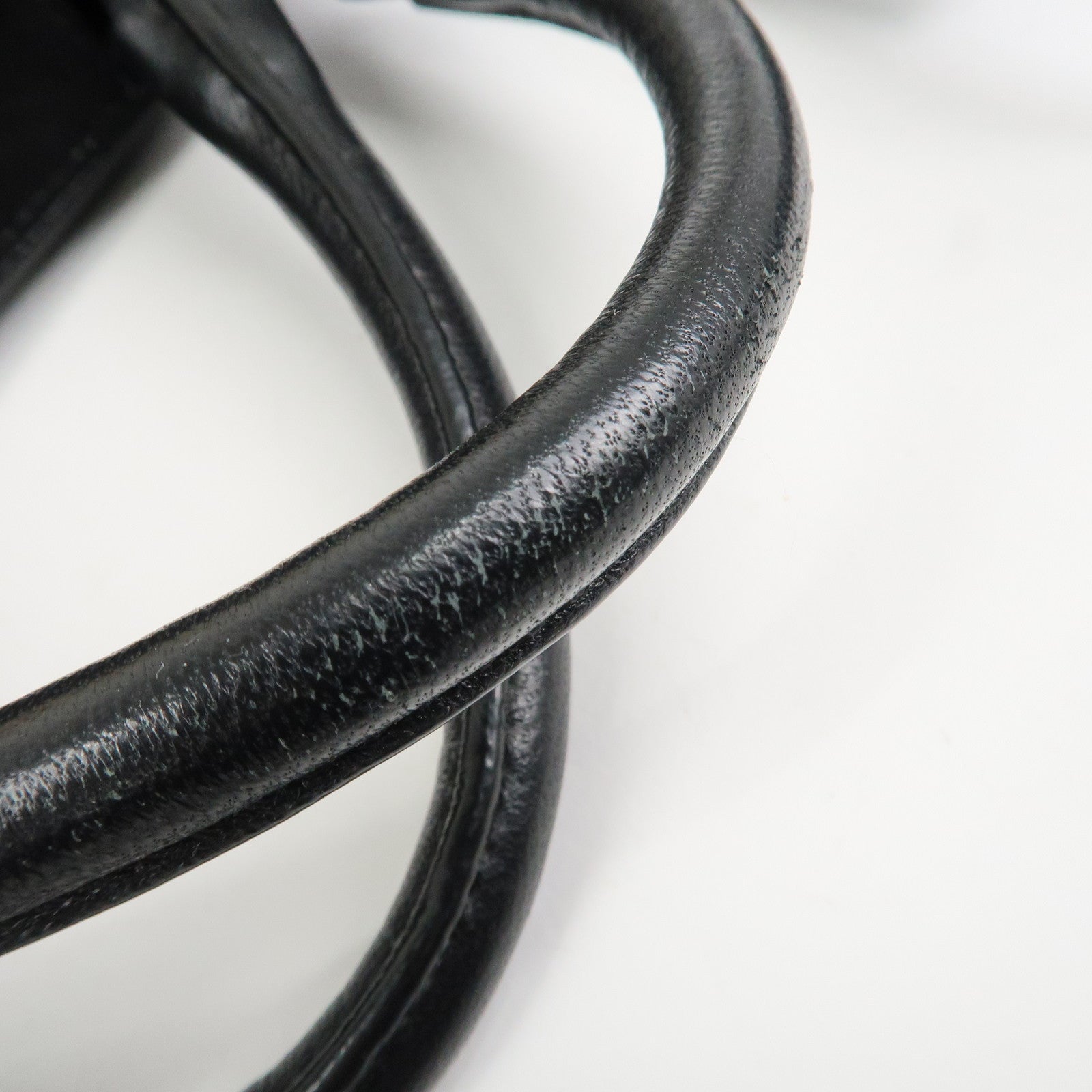 JIMMY CHOO Leather Suede Straw 2WAY Hand Bag Shoulder Bag Black Used