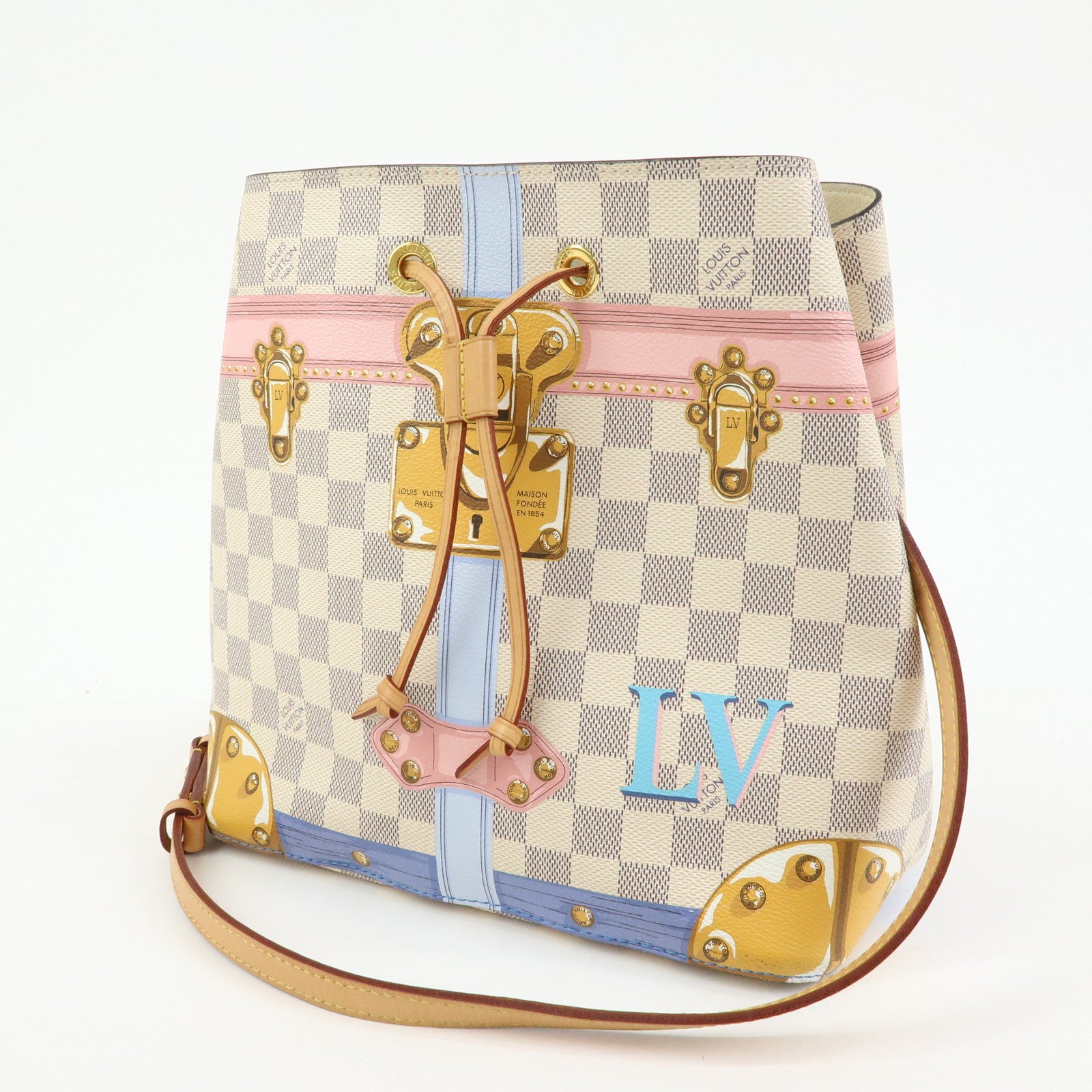 Louis Vuitton Damier Azur Neo Noe Hand Bag Trunk Collection N41066