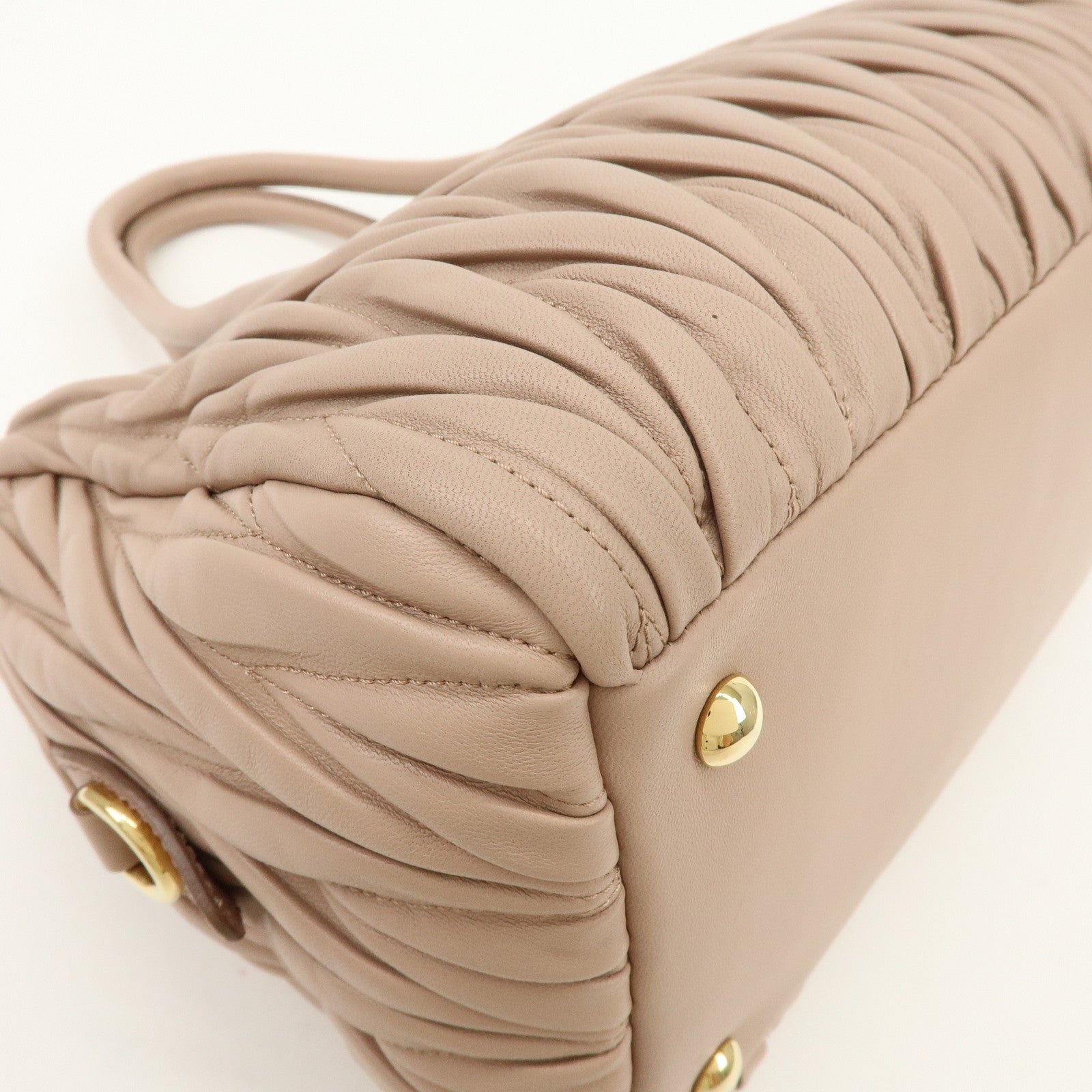 MIU MIU Matelasse Nappa Leather 2Way Hand Shoulder Bag Pink RLN059