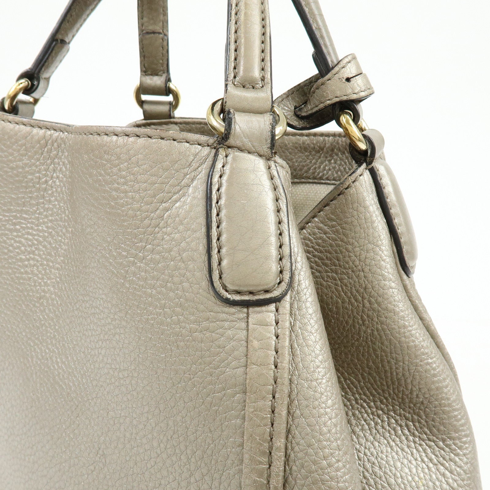 GUCCI SOHO Interlocking G 2Way Bag Hand Bag Champaign Gold 336751