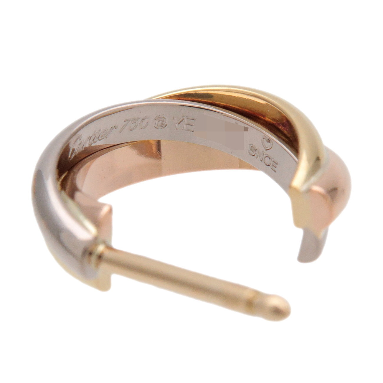 Cartier Trinity Earrings K18 750 White Gold Rose Gold Yellow Gold