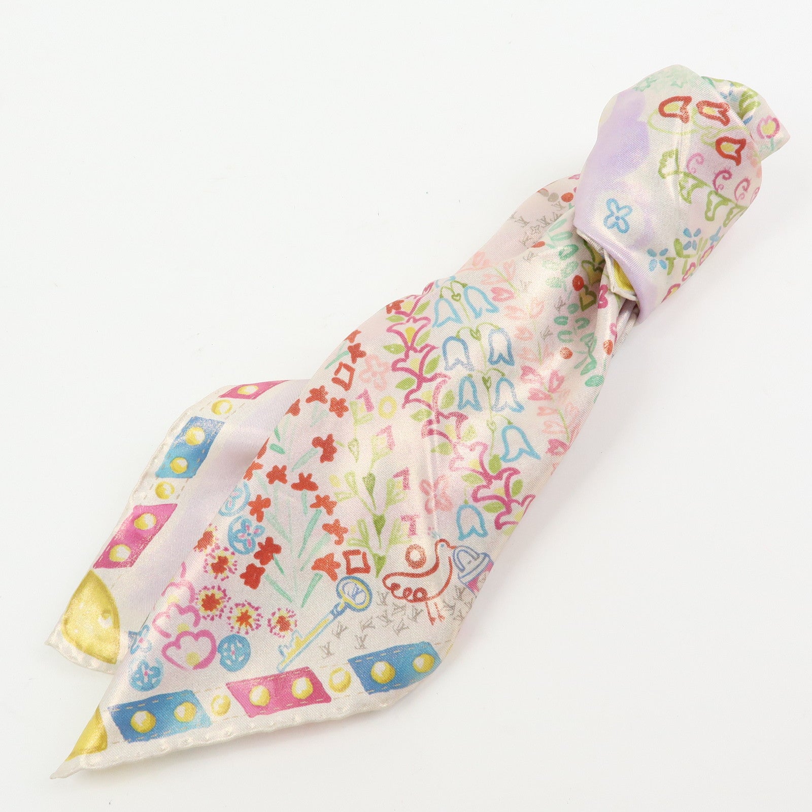 Louis Vuitton Silk 100% Scarf Voyage Autour De Ma Malle M72898