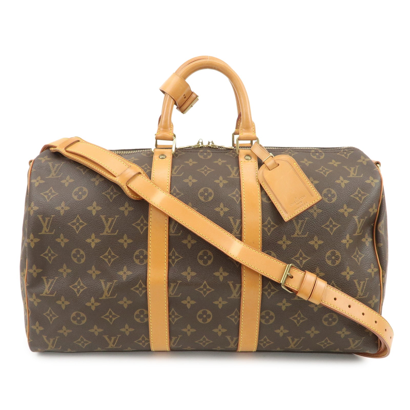 Louis Vuitton Monogram Keep All Bandouliere 45 Boston Bag M41418