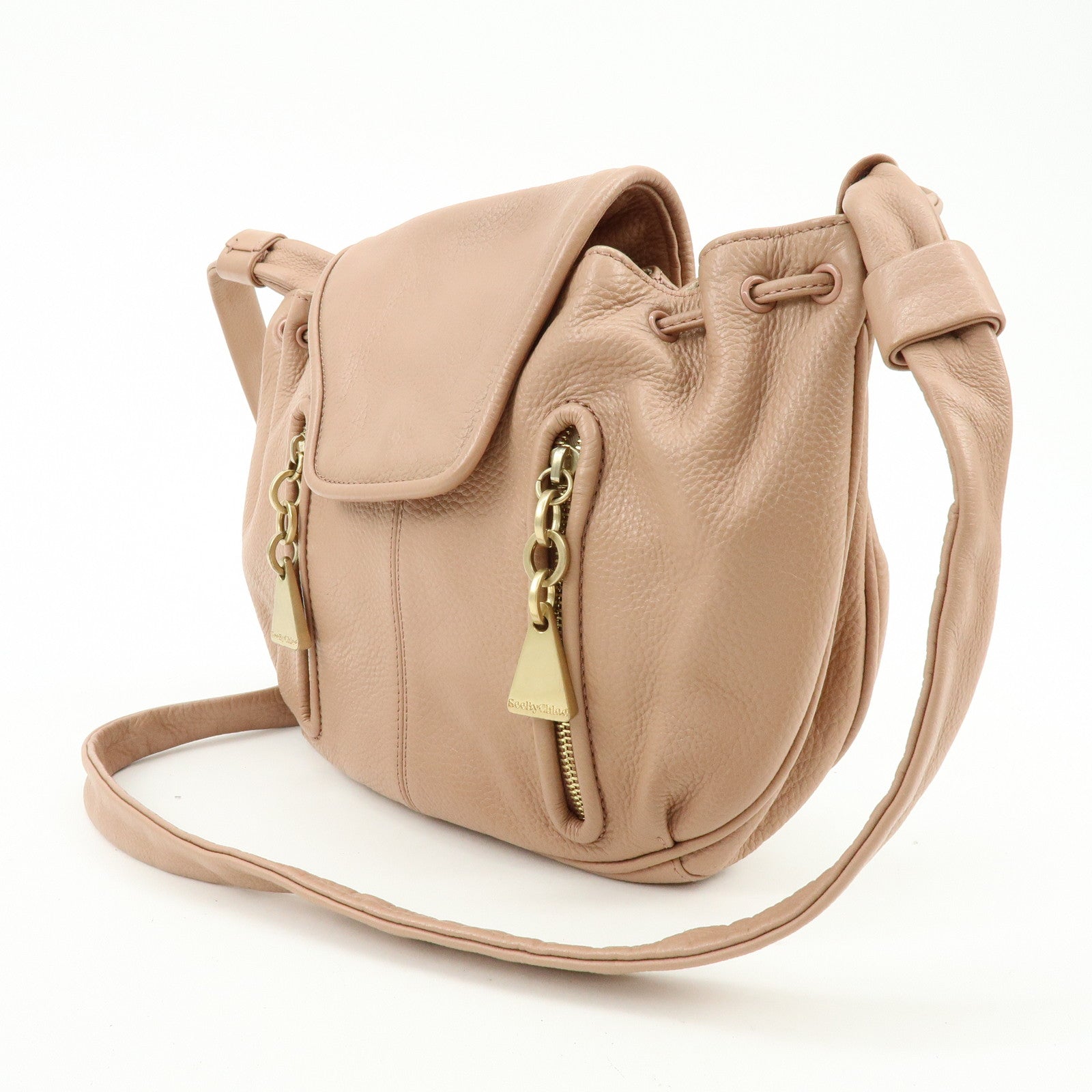 Chloe See By Chloe Leather Shoulder Bag Crossbody Bag Pink