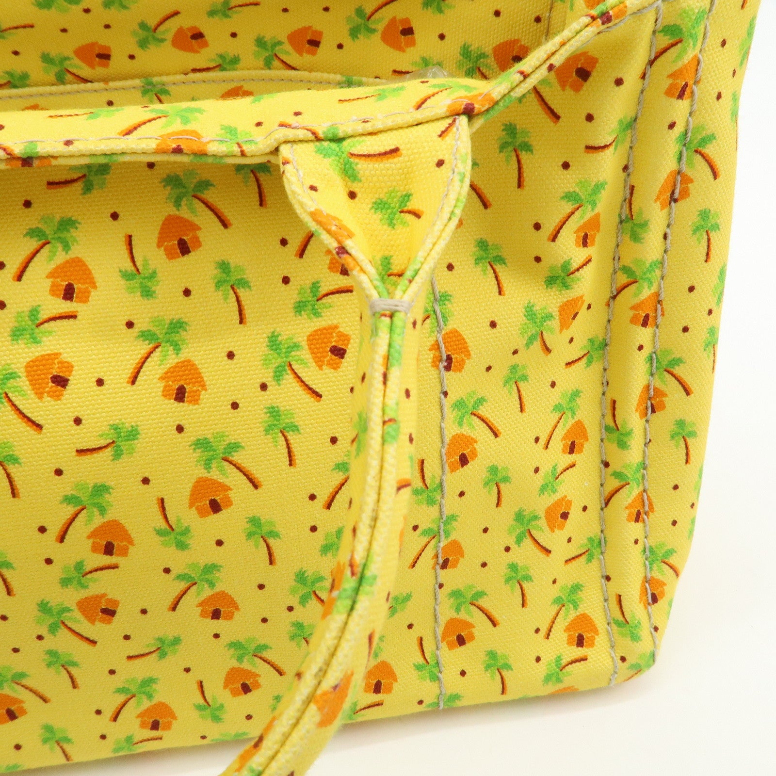 PRADA Canapa Mini Canvas 2Way Bag Hand Bag Yellow Orange 1BG439