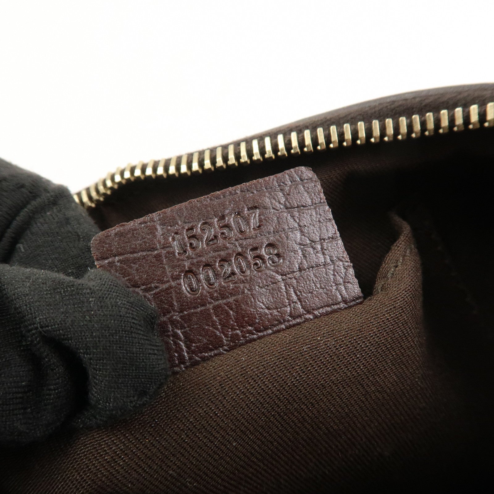 GUCCI Sherry GG Canvas Leather Pouch Hand Bag Beige Brown 152507