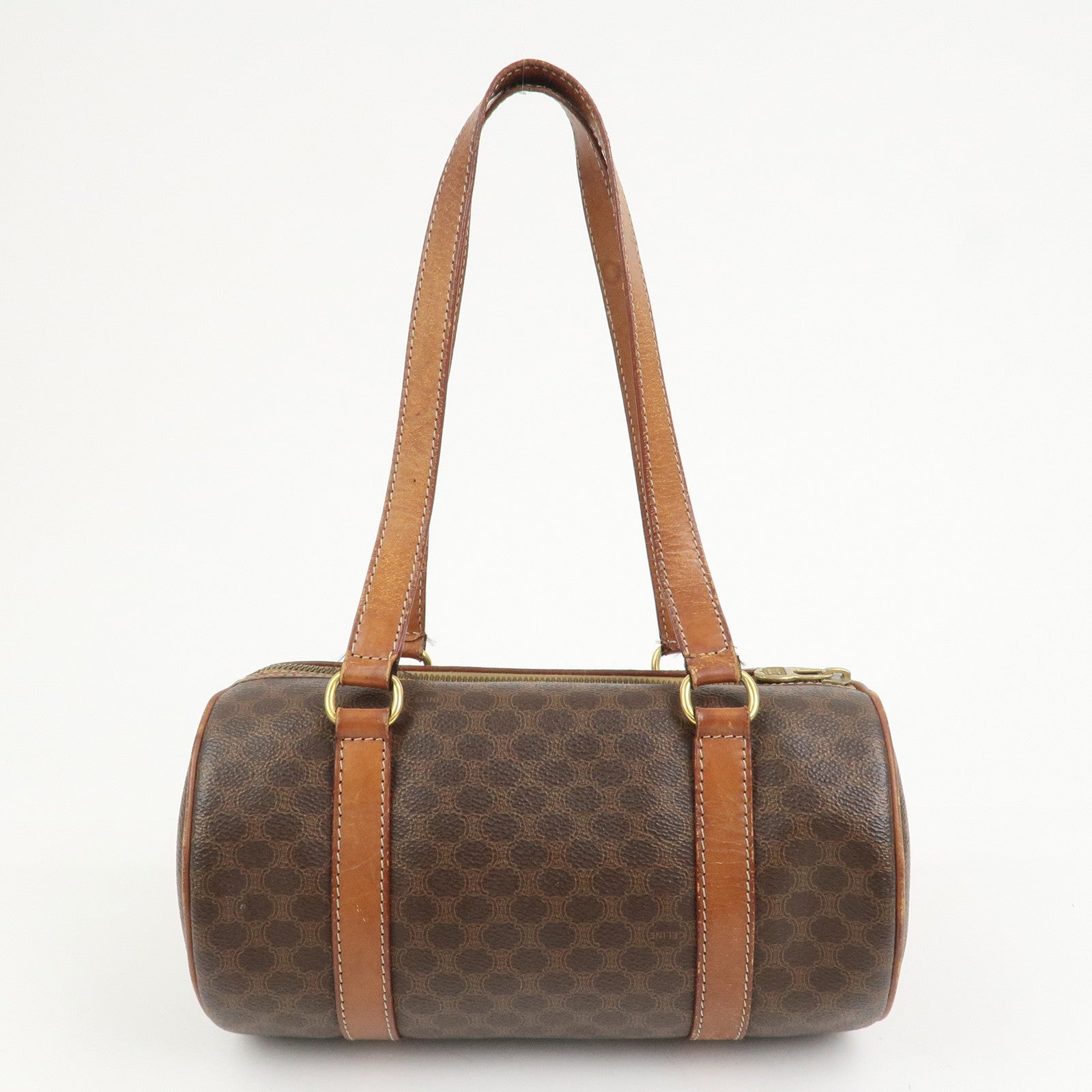 CELINE Macadam PVC Leather Hand Bag Shoulder Bag Brown