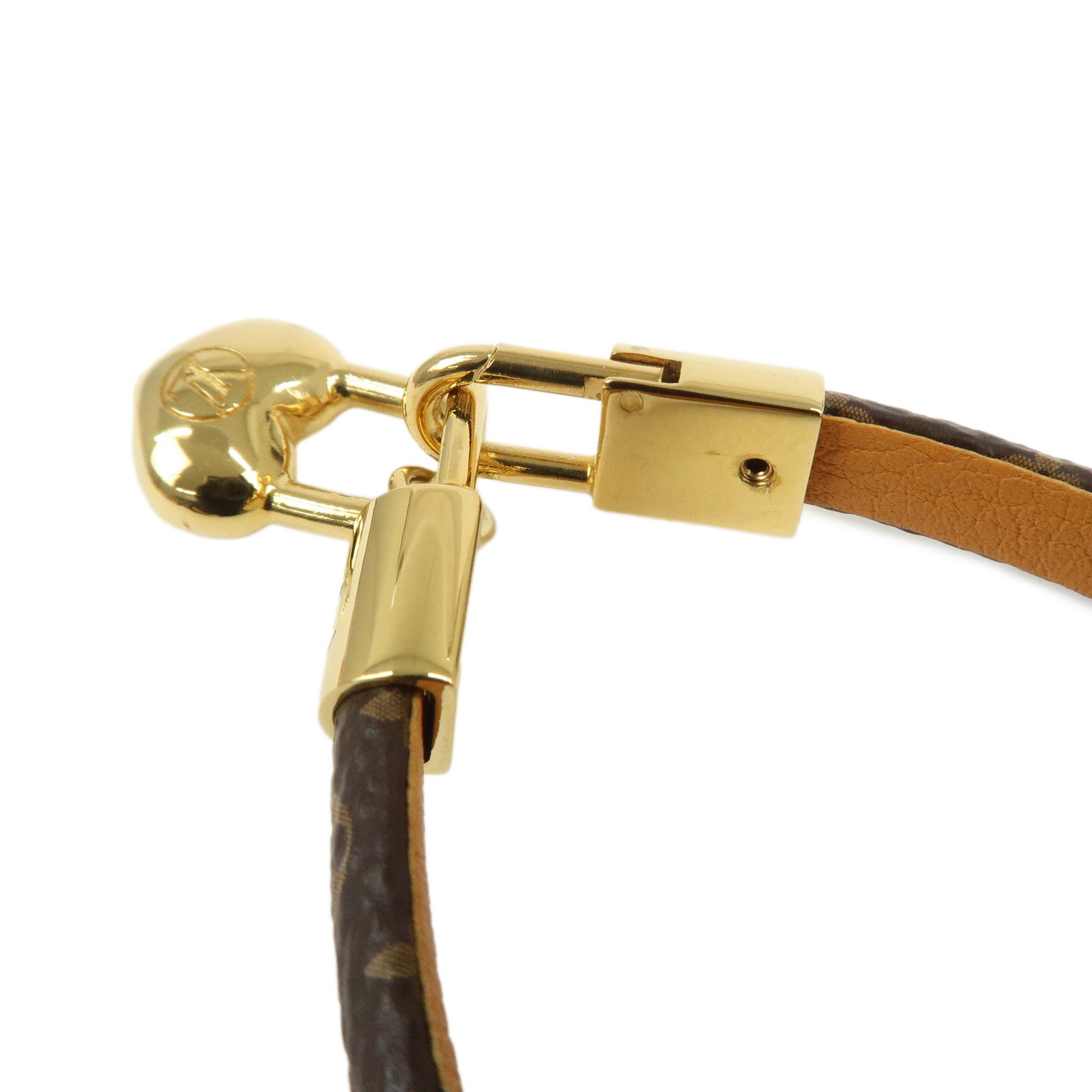 Louis Vuitton Monogram Bracelet Crazy In Lock Size 17 Brown M6451