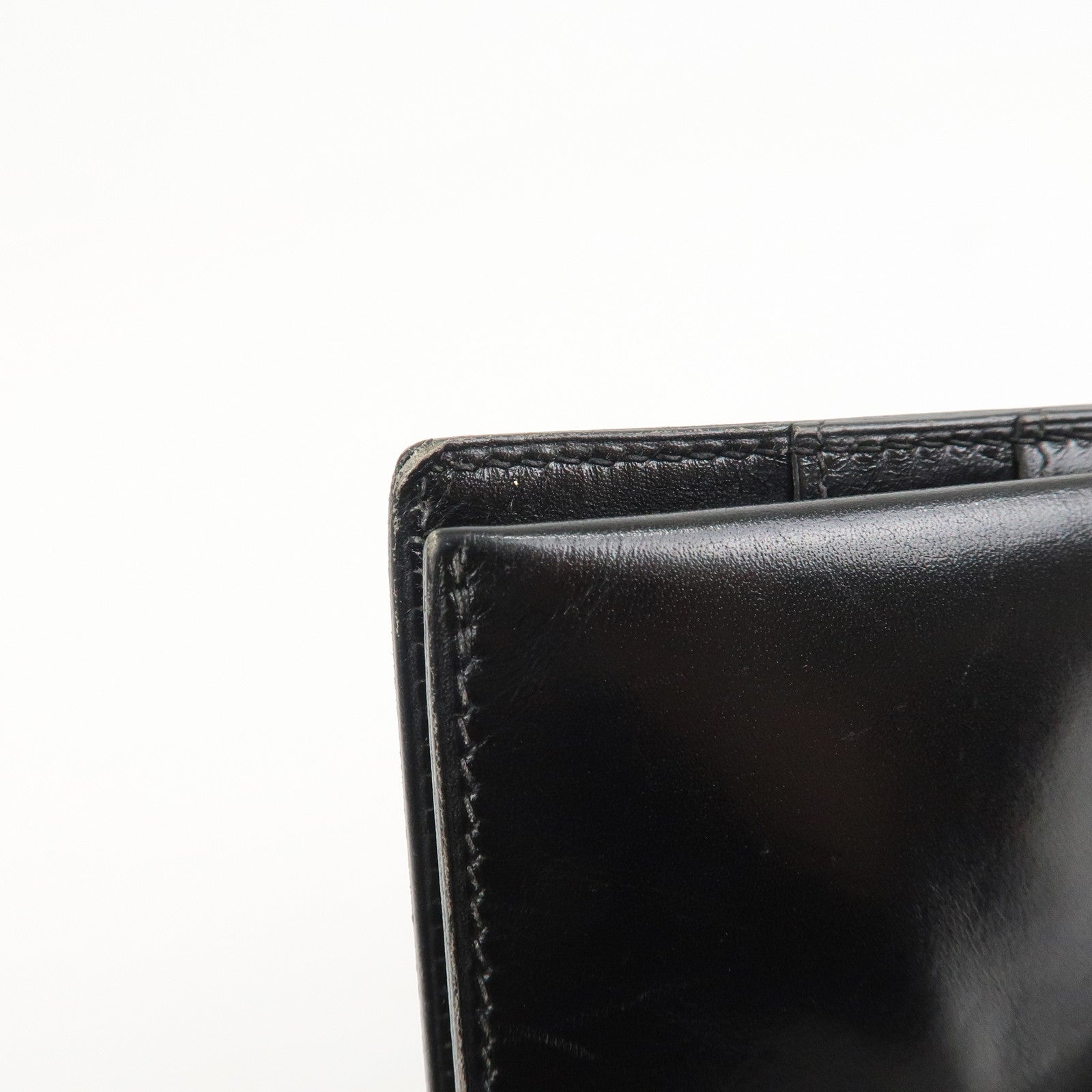 HERMES Box Calf Leather Beant Classic Long Wallet Black