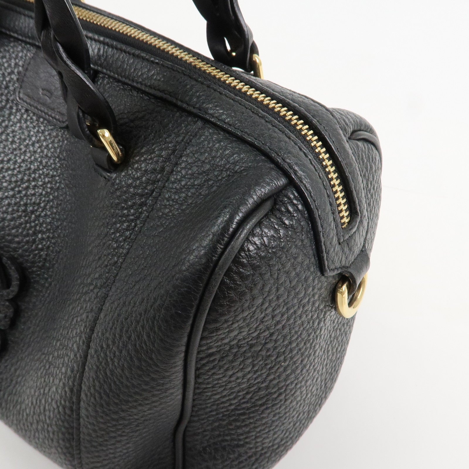 LOEWE Anagram Leather Amazona Fusta 2Way Shoulder Bag Black