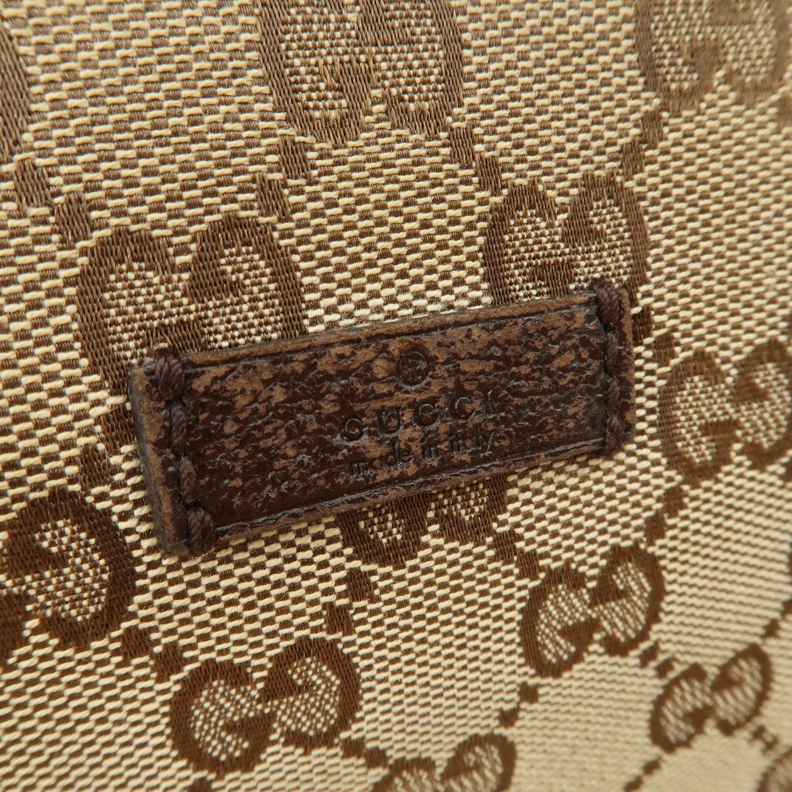 GUCCI Sherry GG Canvas Leather Shoulder Bag Beige Brown 181092