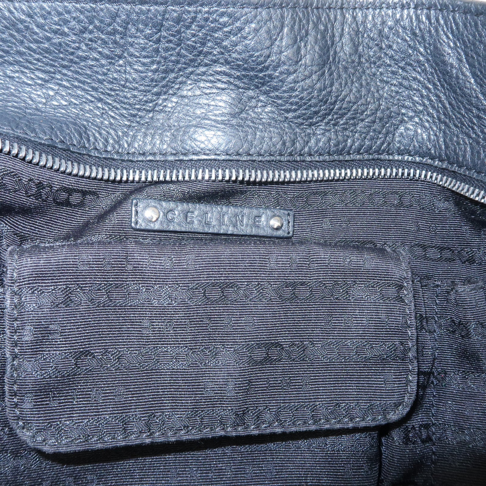 CELINE Bittersweet Leather Shoulder Bag Hand Bag Black
