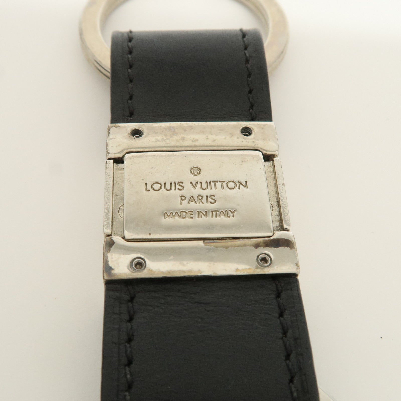 Louis Vuitton Damier Infini Metal Leather Bag Charm Black M66953