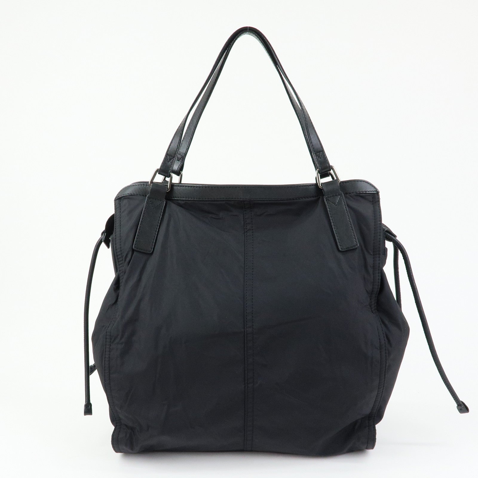 BURBERRY Nylon Leather Tote Bag Shoulder Bag Black
