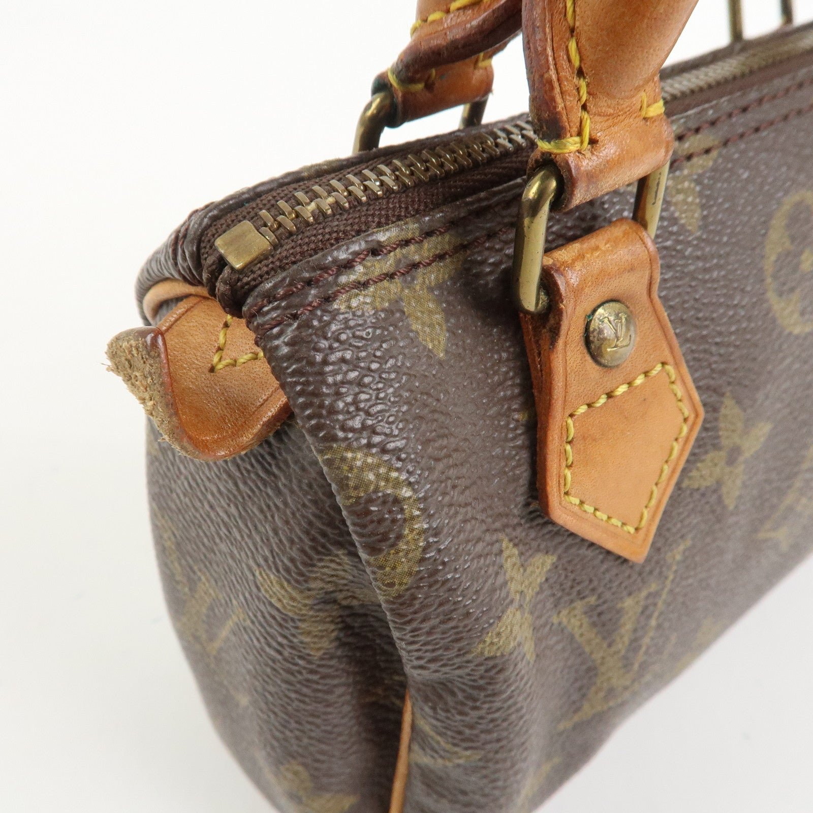 Louis Vuitton Monogram Mini Speedy Hand Bag Brown M41534