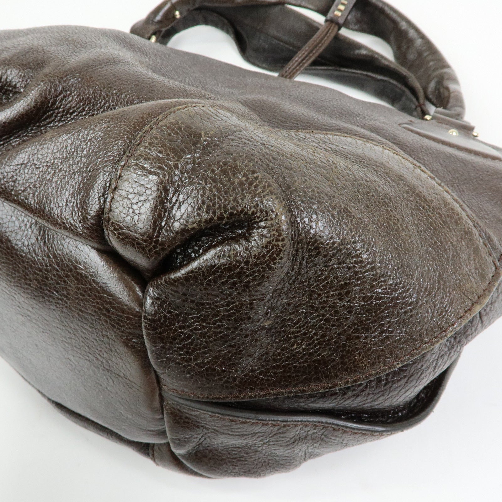 CELINE Bittersweet Leather Shoulder Bag Hand Bag Brown