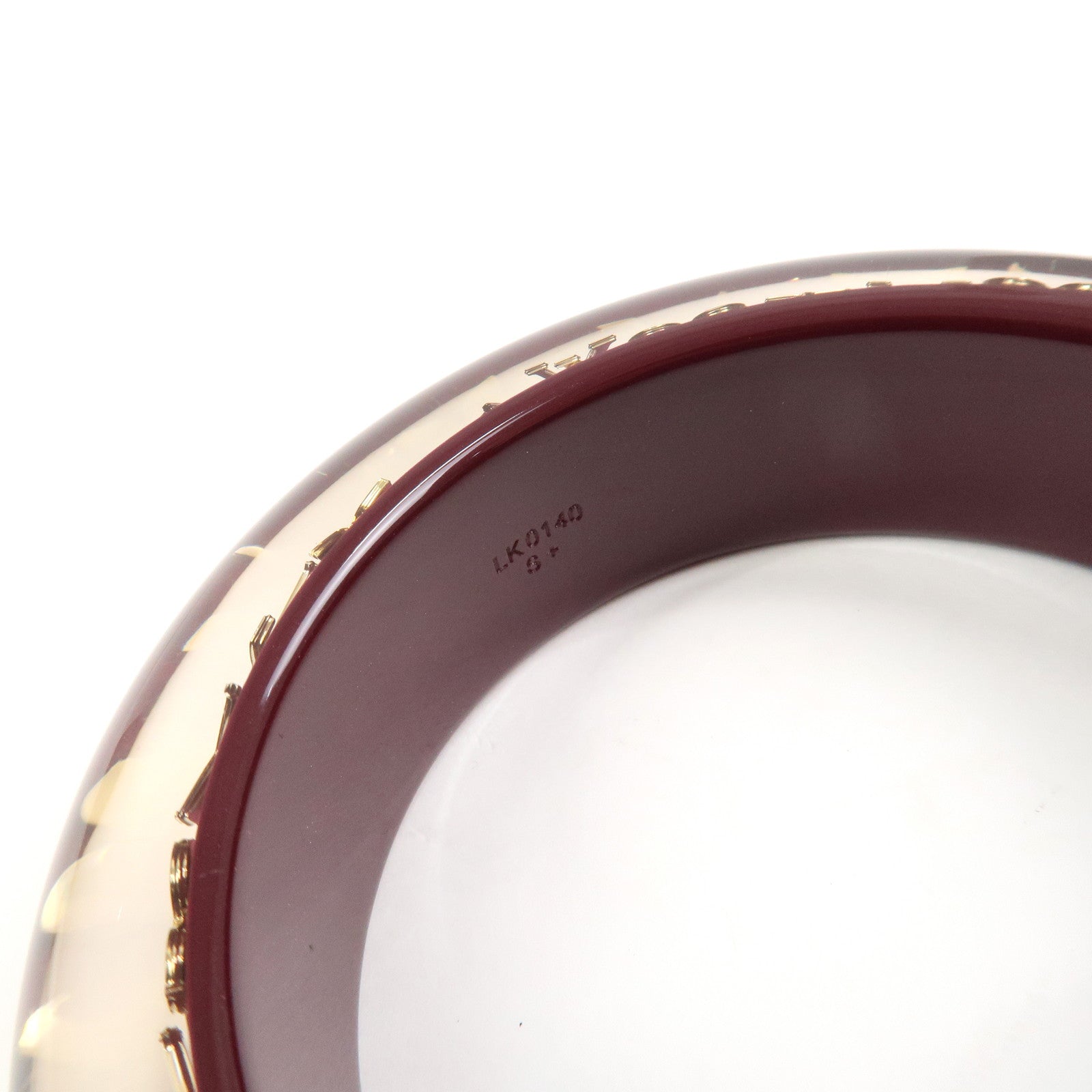 Louis Vuitton Monogram Inclusion GM Resin Bracelet Bangle Wine Red