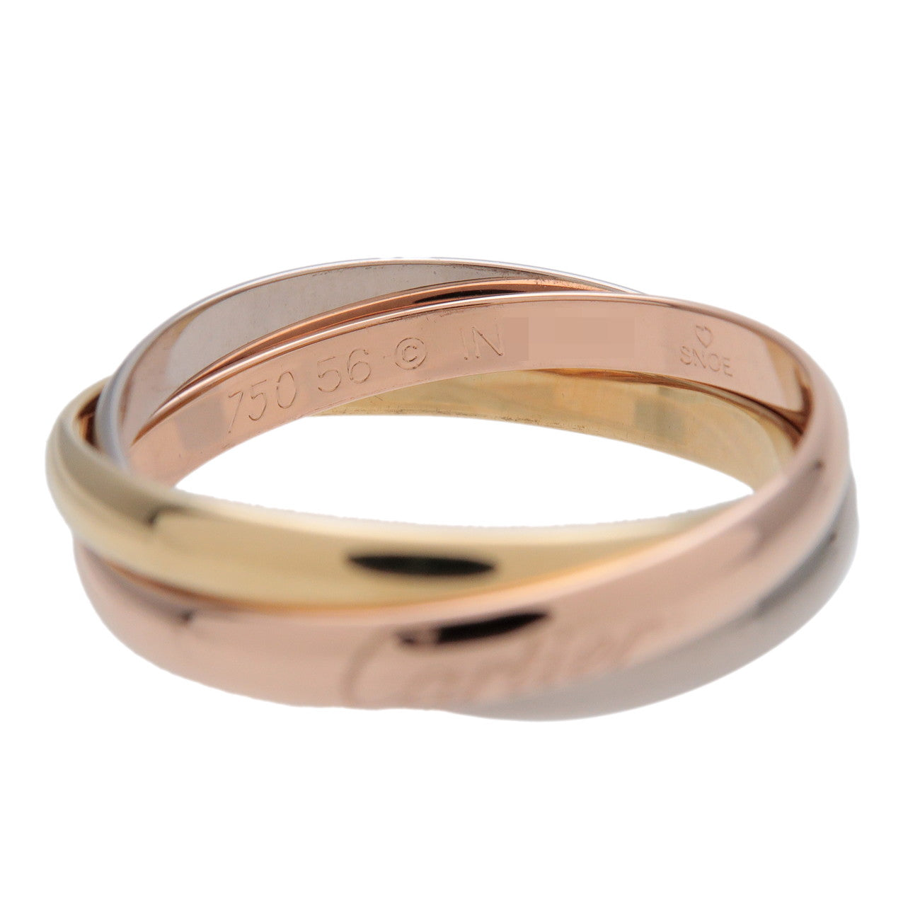Cartier Trinity Ring SM K18 750YG/WG/PG #56 US8 EU56.5 HK17.5