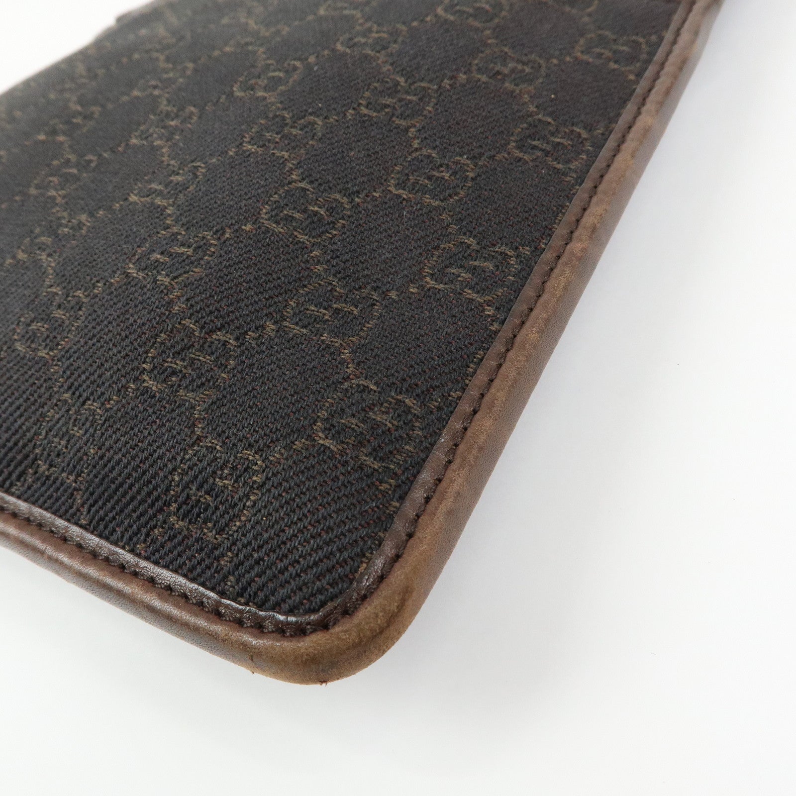 GUCCI GG Denim Leather Shoulder Bag Crossbody Bag Brown 27639