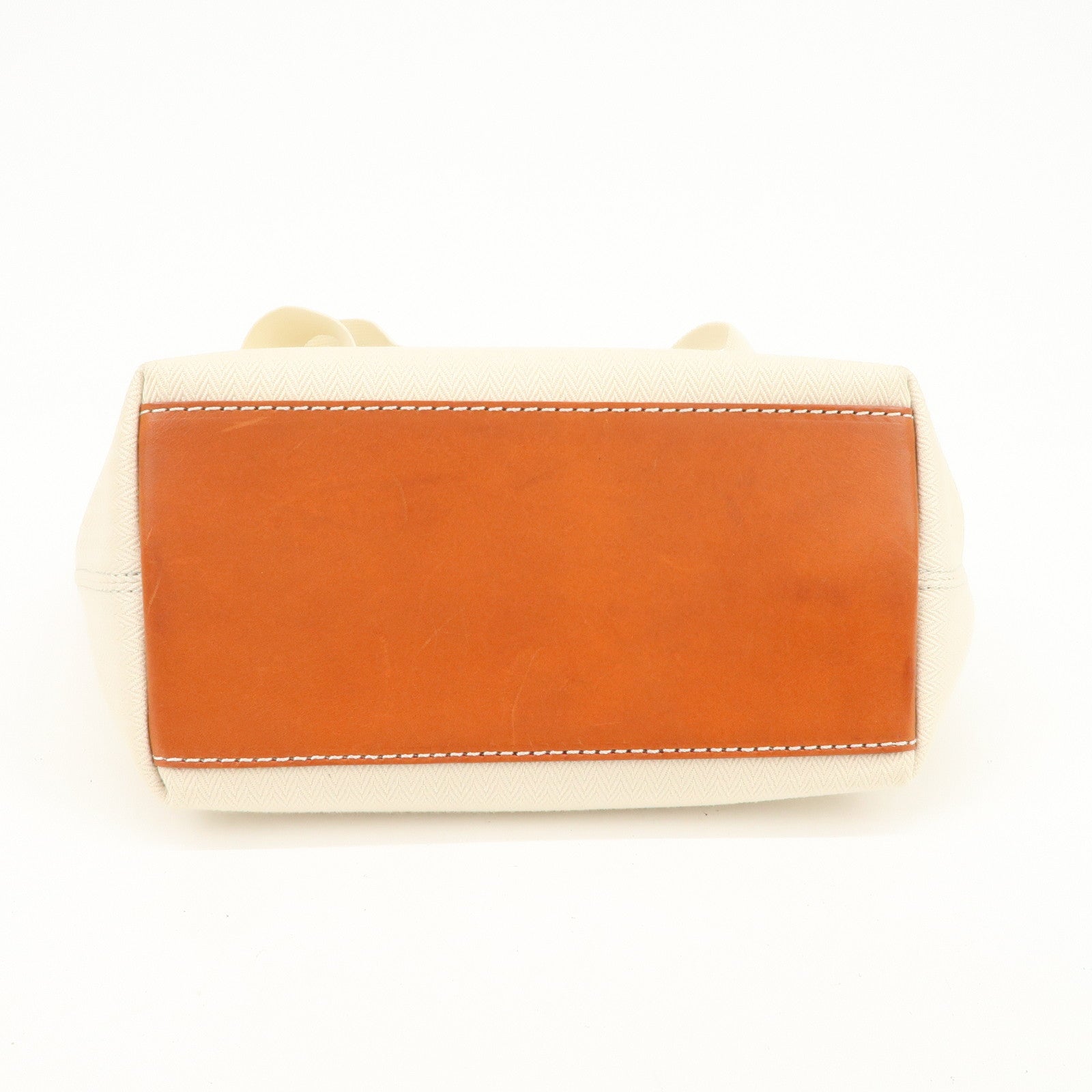 BURBERRY Blue Label  Canvas Leather Shoulder Bag Ivory Brown