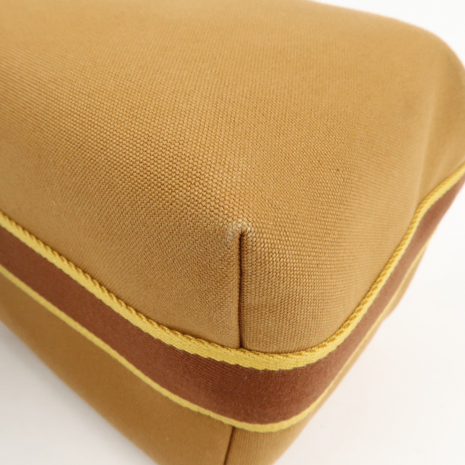 HERMES Bride A Brac GM Canvas Hand Bag Cosmetic Pouch Brown