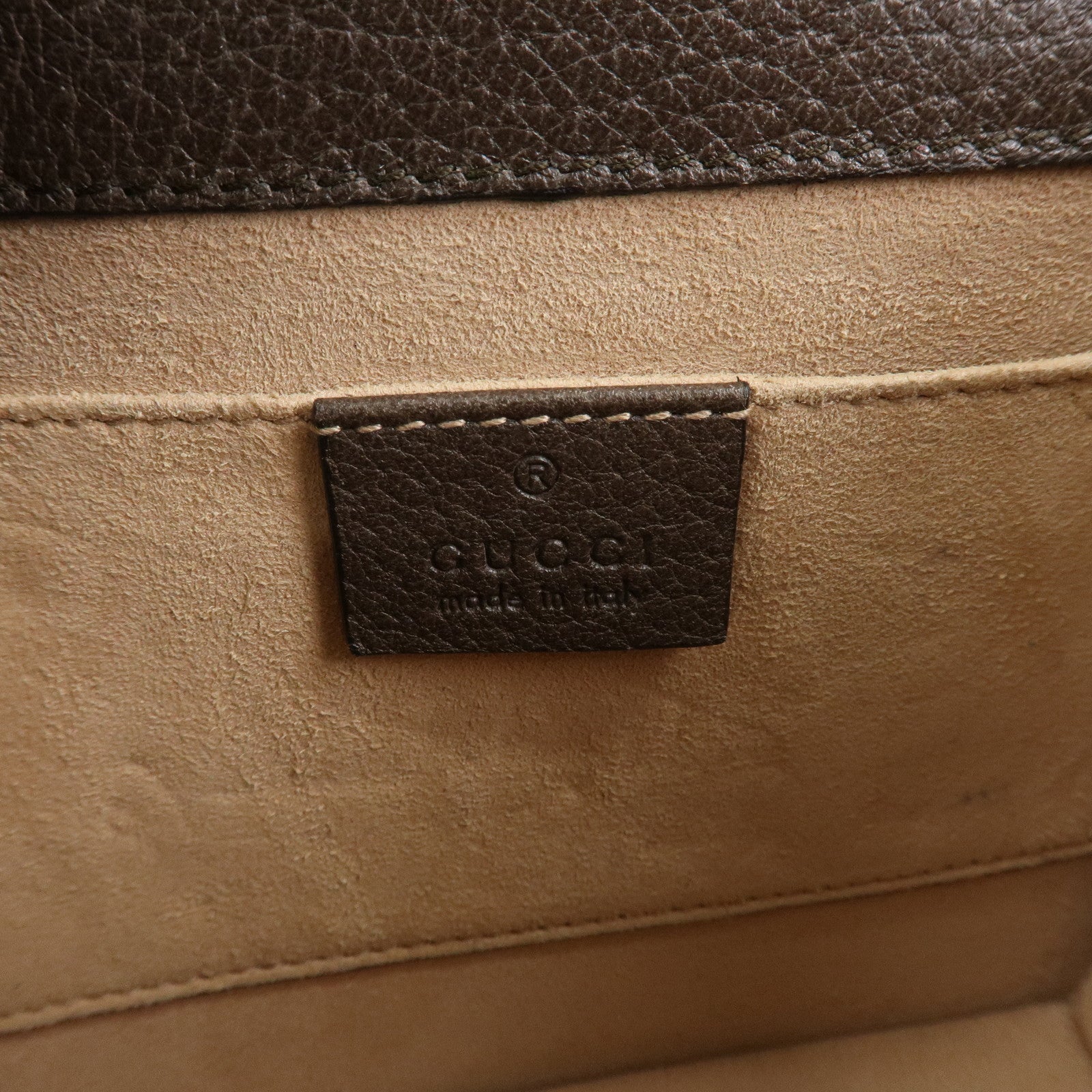 GUCCI Sherry Leather Shoulder Bag Totem Crystal Heart Brown 500756