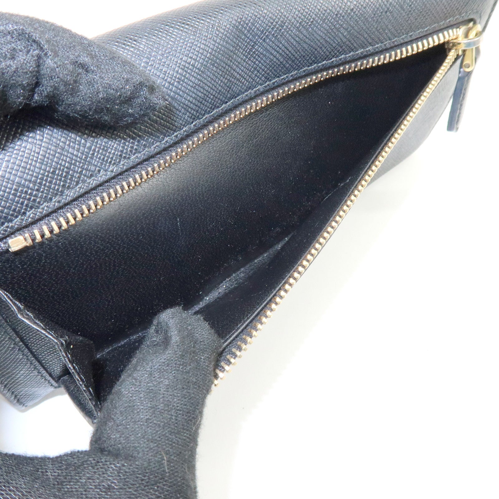 PRADA Saffiano Leather Flap Bi-Fold Long Wallet Black 1MH132