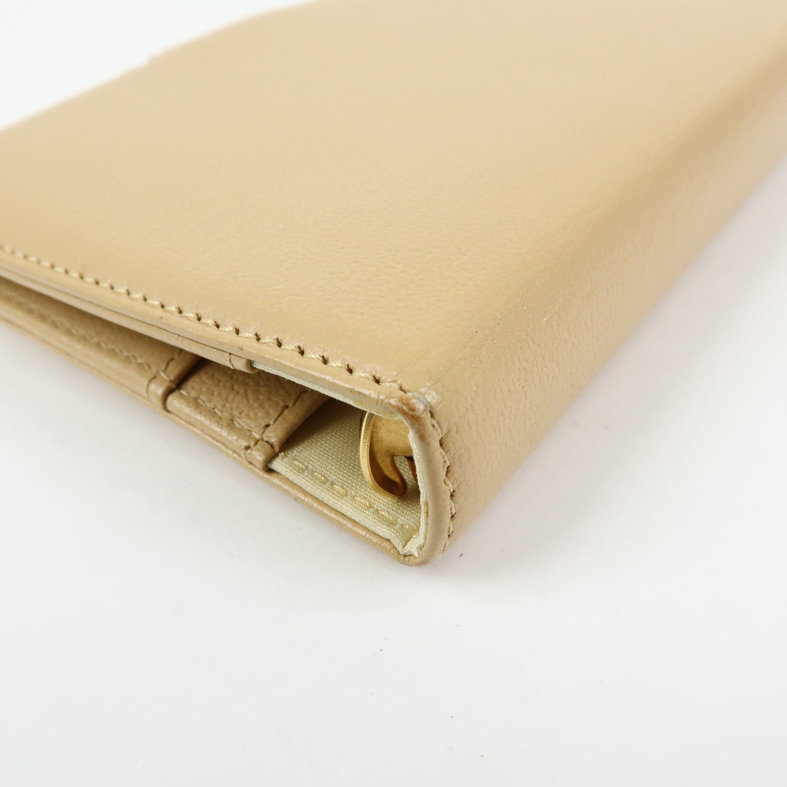 CHANEL COCO Mark Calf Skin Agenda Cover Planner Cover Beige