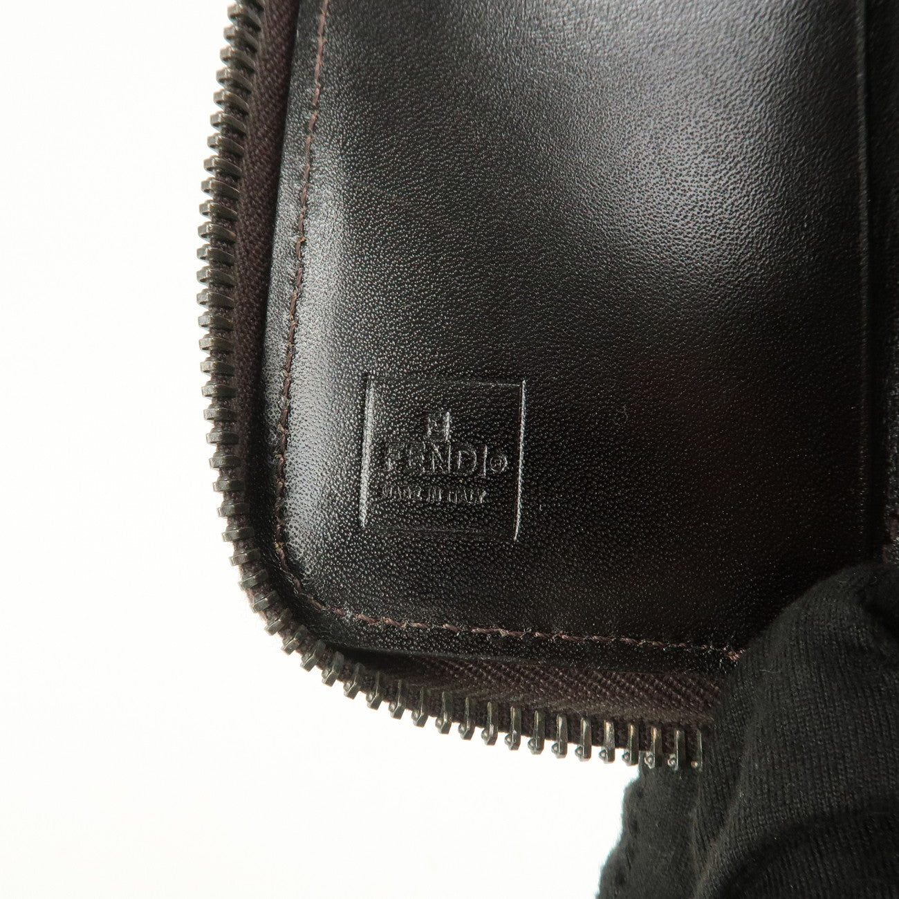 FENDI Zucca Canvas Leather 6 Ring Zippy Key Case Beige 8AP000