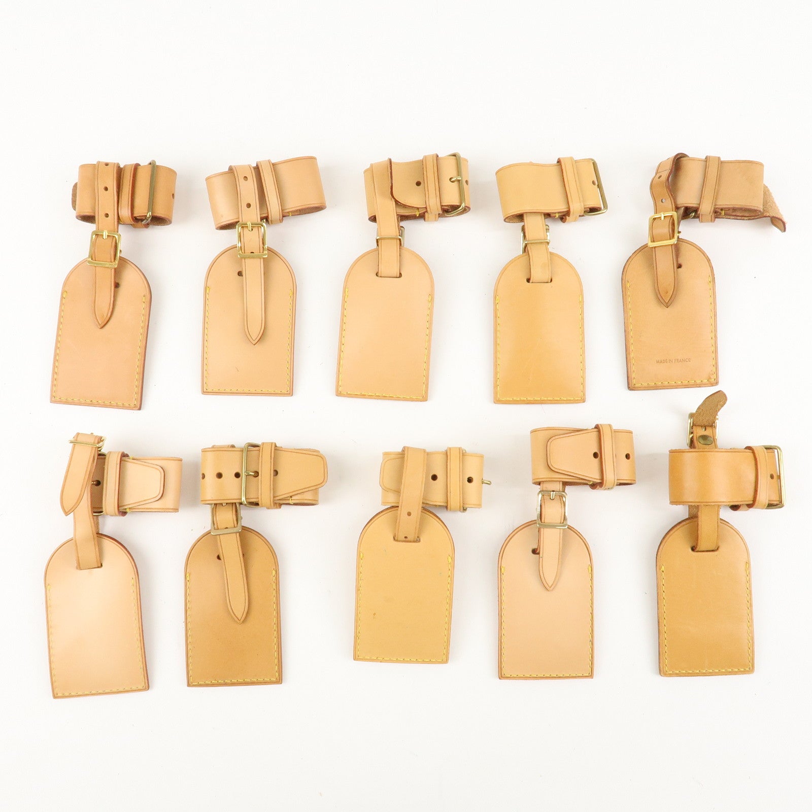 Louis Vuitton Set of 10 Nume Leather Name Tag & Poignet Natural Used