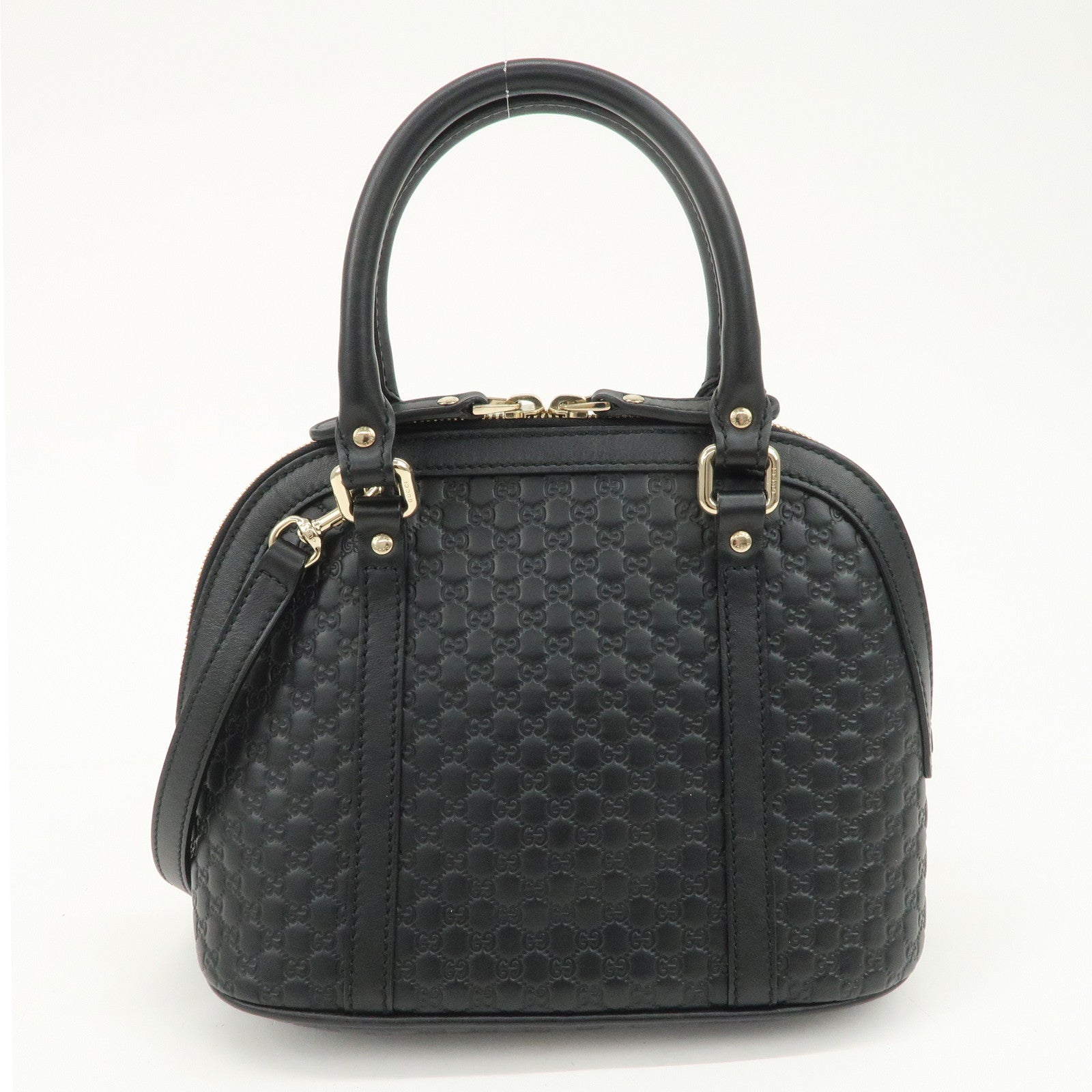 GUCCI Micro Guccissima Leather 2Way Hand Shoulder Bag Black 449654