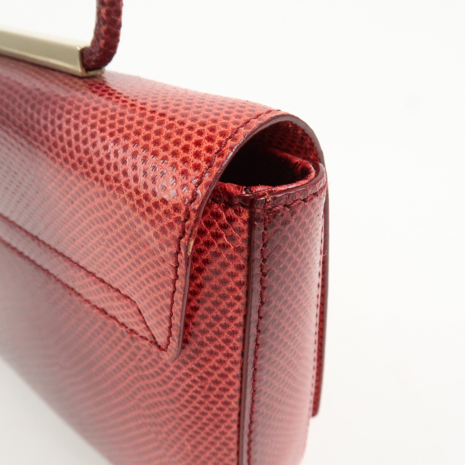 GUCCI Logo Leather Hand Bag Shoulder Bag Red 011.4227
